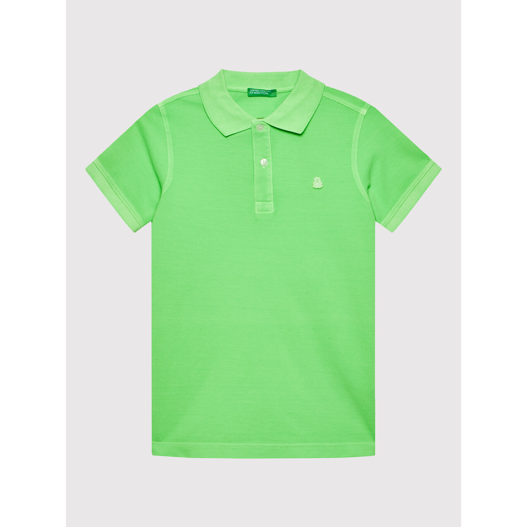 United Colors Of Benetton Тениска с яка и копчета 3089C3160 Зелен Regular Fit - Pepit.bg