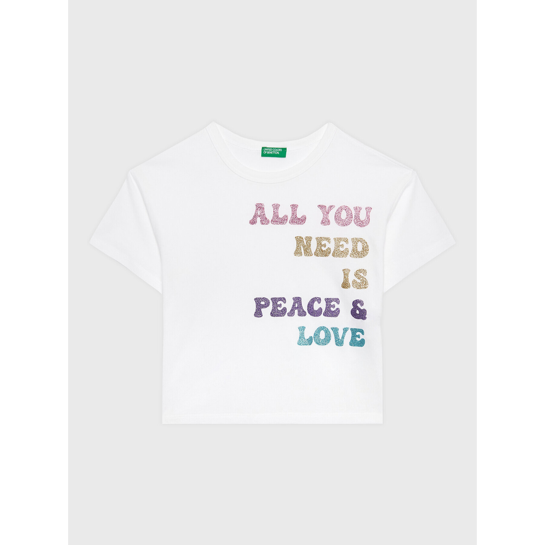 United Colors Of Benetton Тишърт 3096C10AV Бял Regular Fit - Pepit.bg