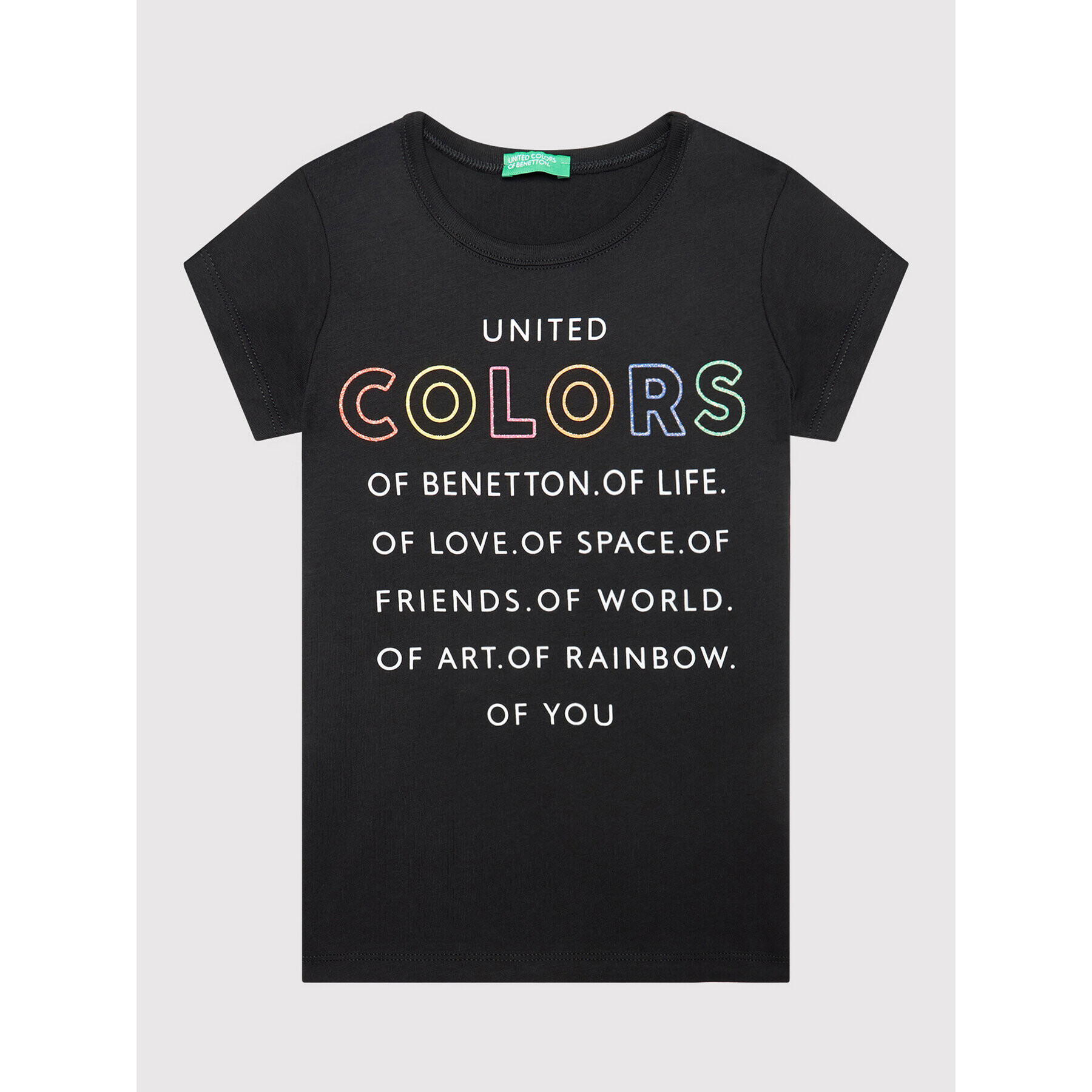 United Colors Of Benetton Тишърт 3096C1539 Черен Regular Fit - Pepit.bg