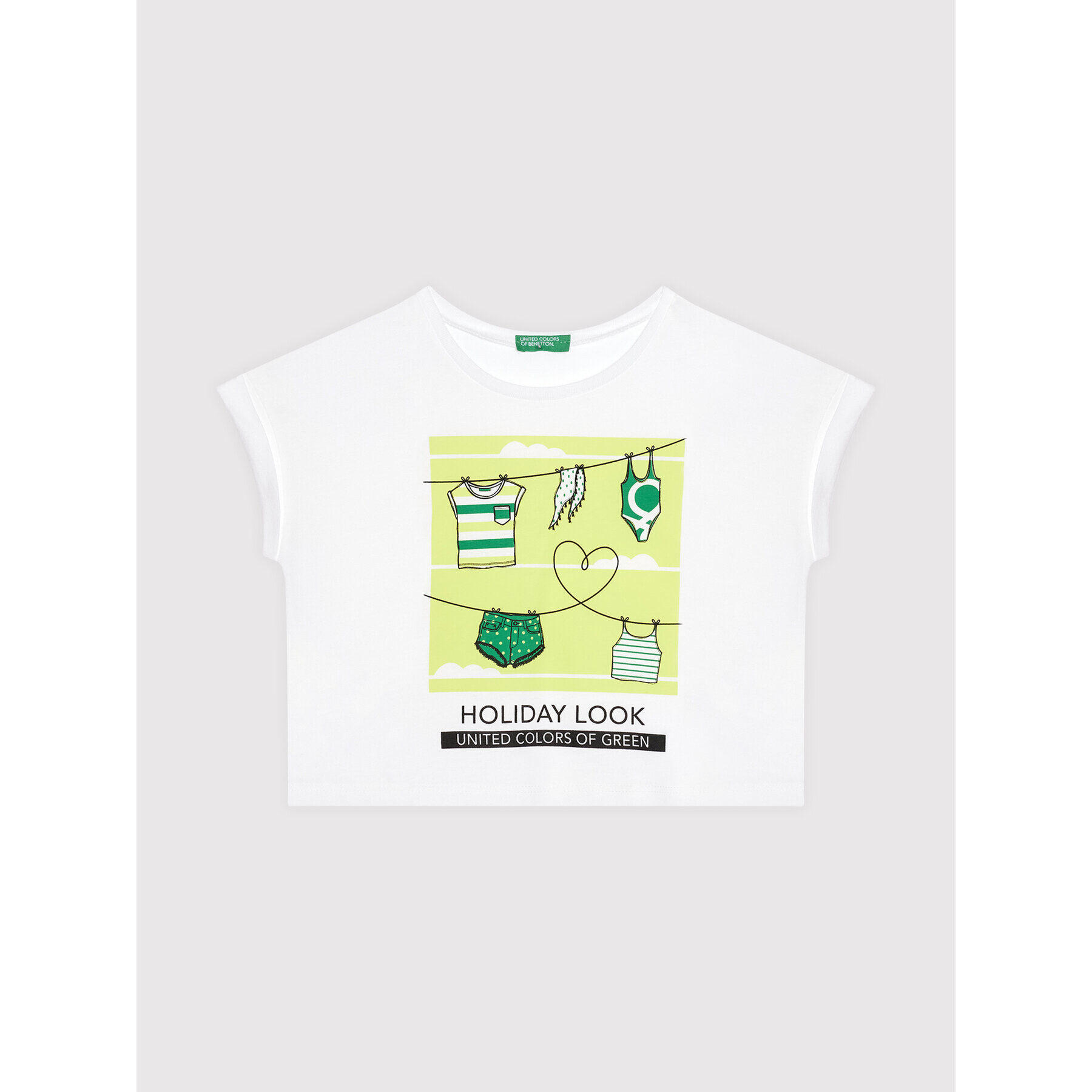 United Colors Of Benetton Тишърт 3096C15AV Бял Boxy Fit - Pepit.bg