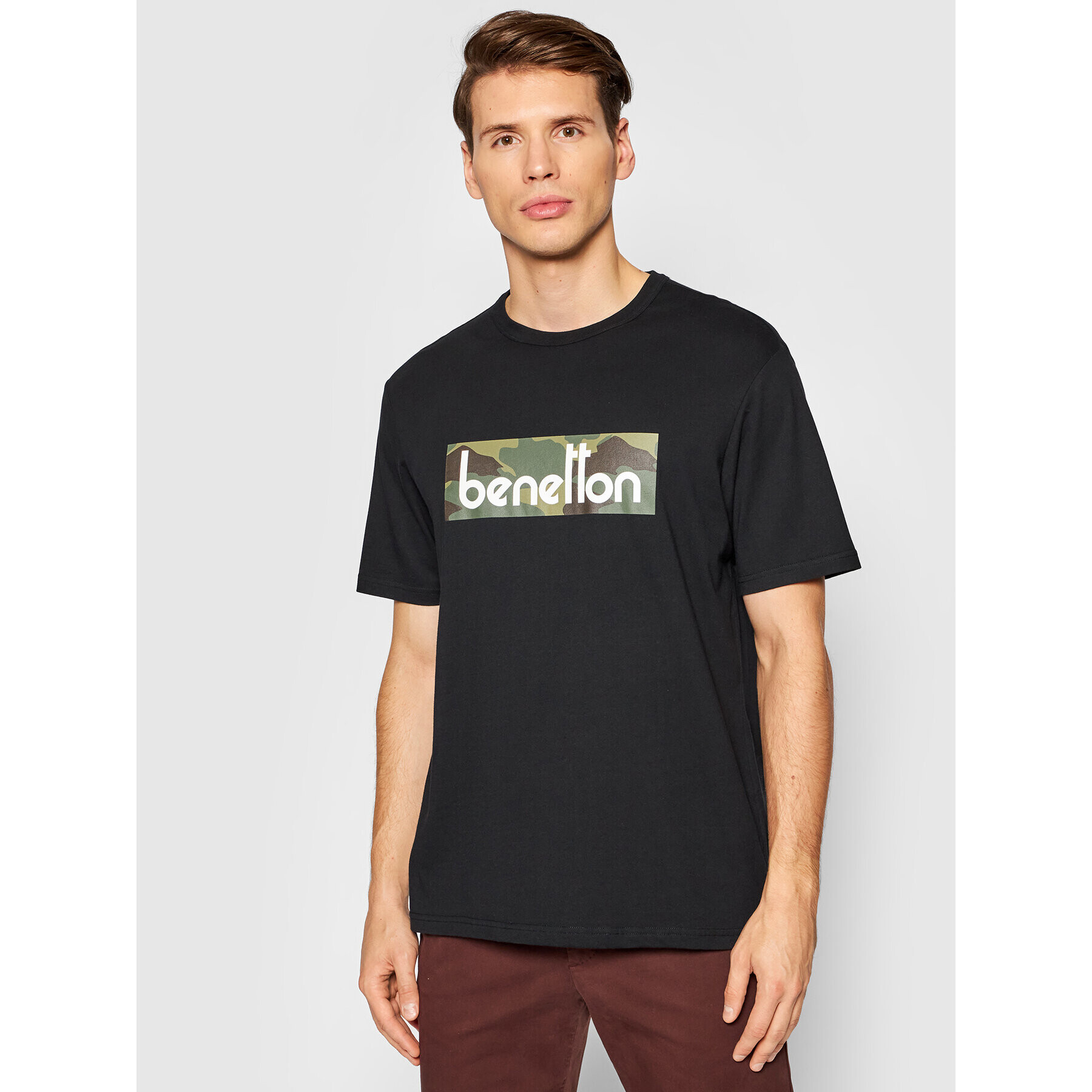 United Colors Of Benetton Тишърт 3096J17H6 Черен Regular Fit - Pepit.bg