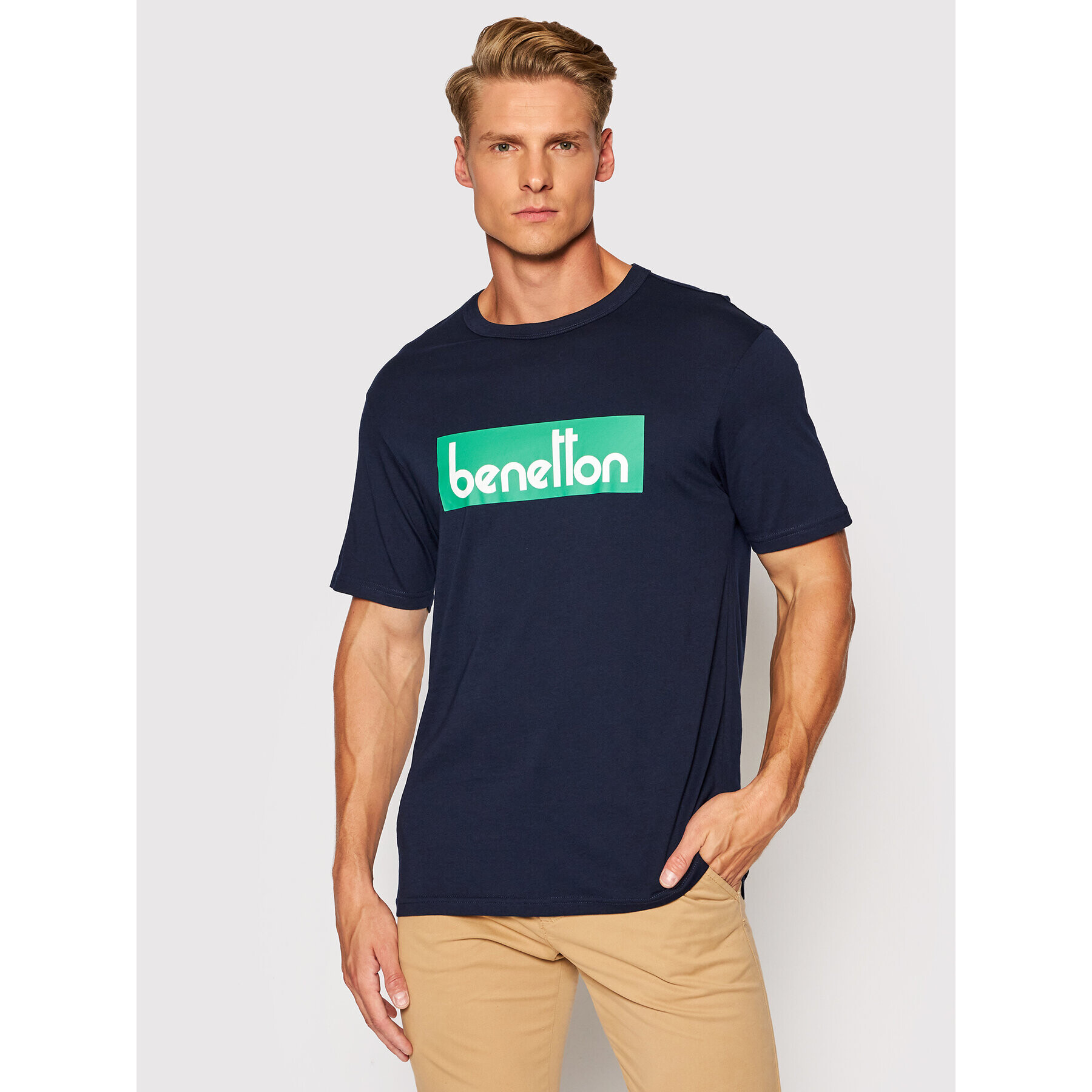 United Colors Of Benetton Тишърт 3096J17H6 Тъмносин Regular Fit - Pepit.bg