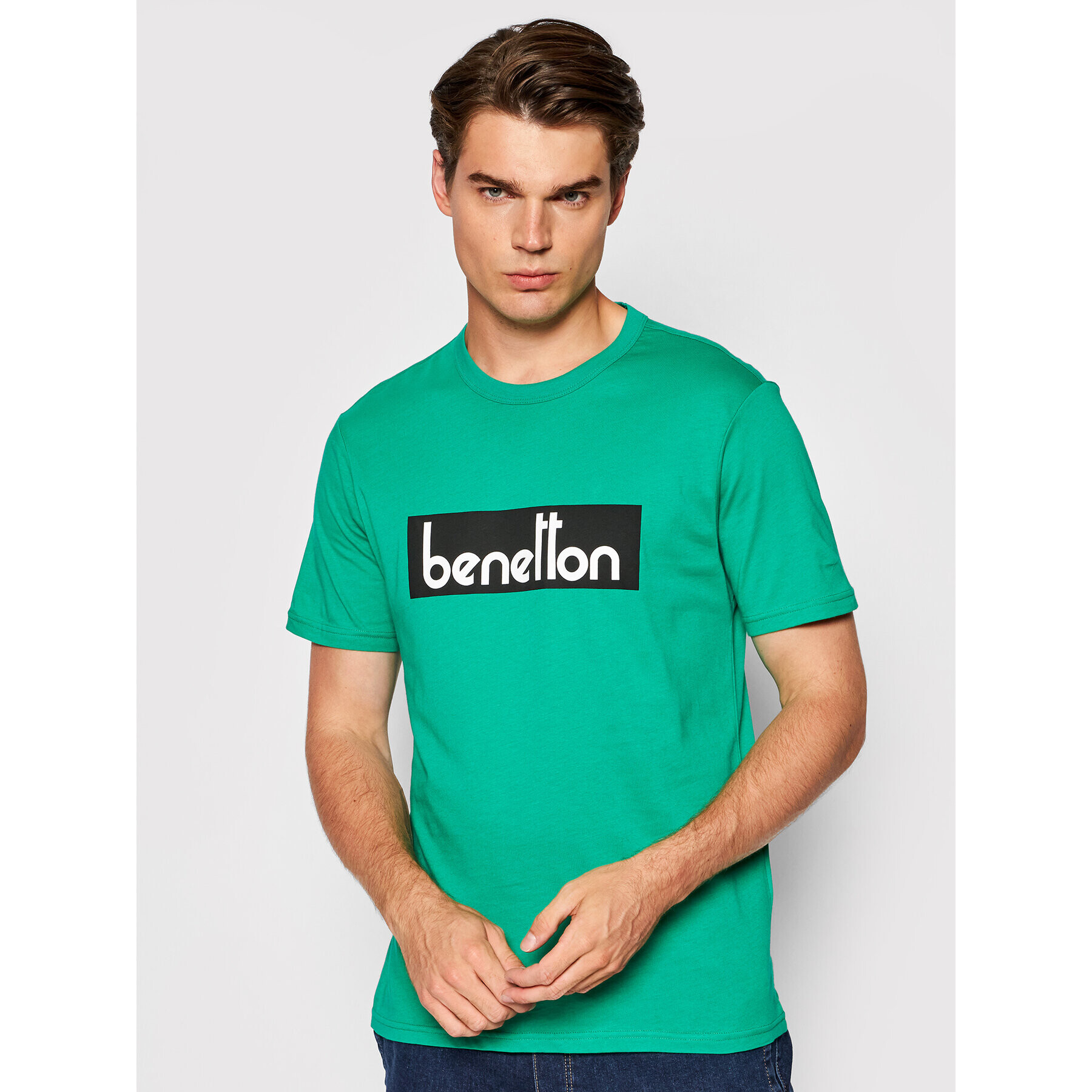 United Colors Of Benetton Тишърт 3096J17H6 Зелен Regular Fit - Pepit.bg