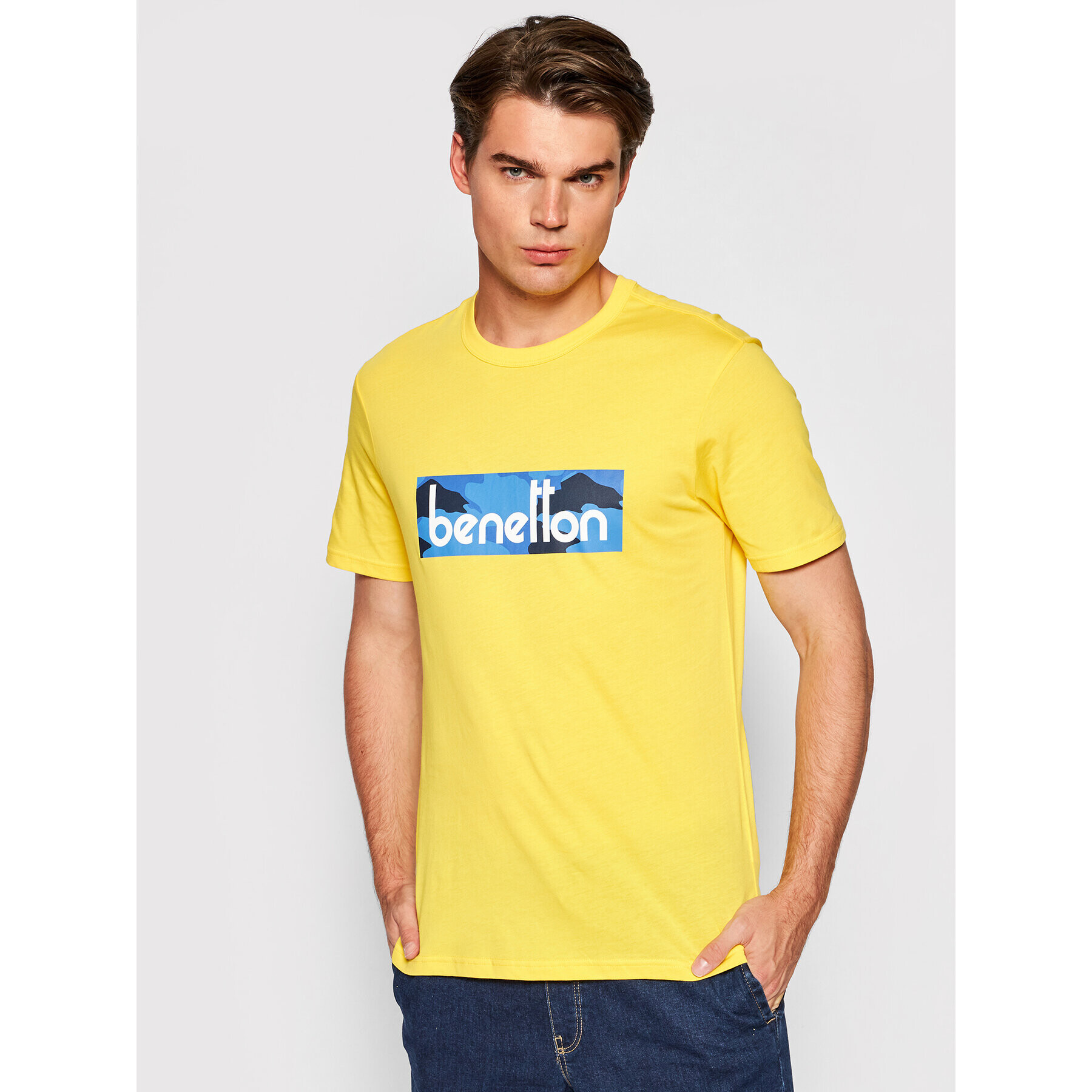 United Colors Of Benetton Тишърт 3096J17H6 Жълт Regular Fit - Pepit.bg