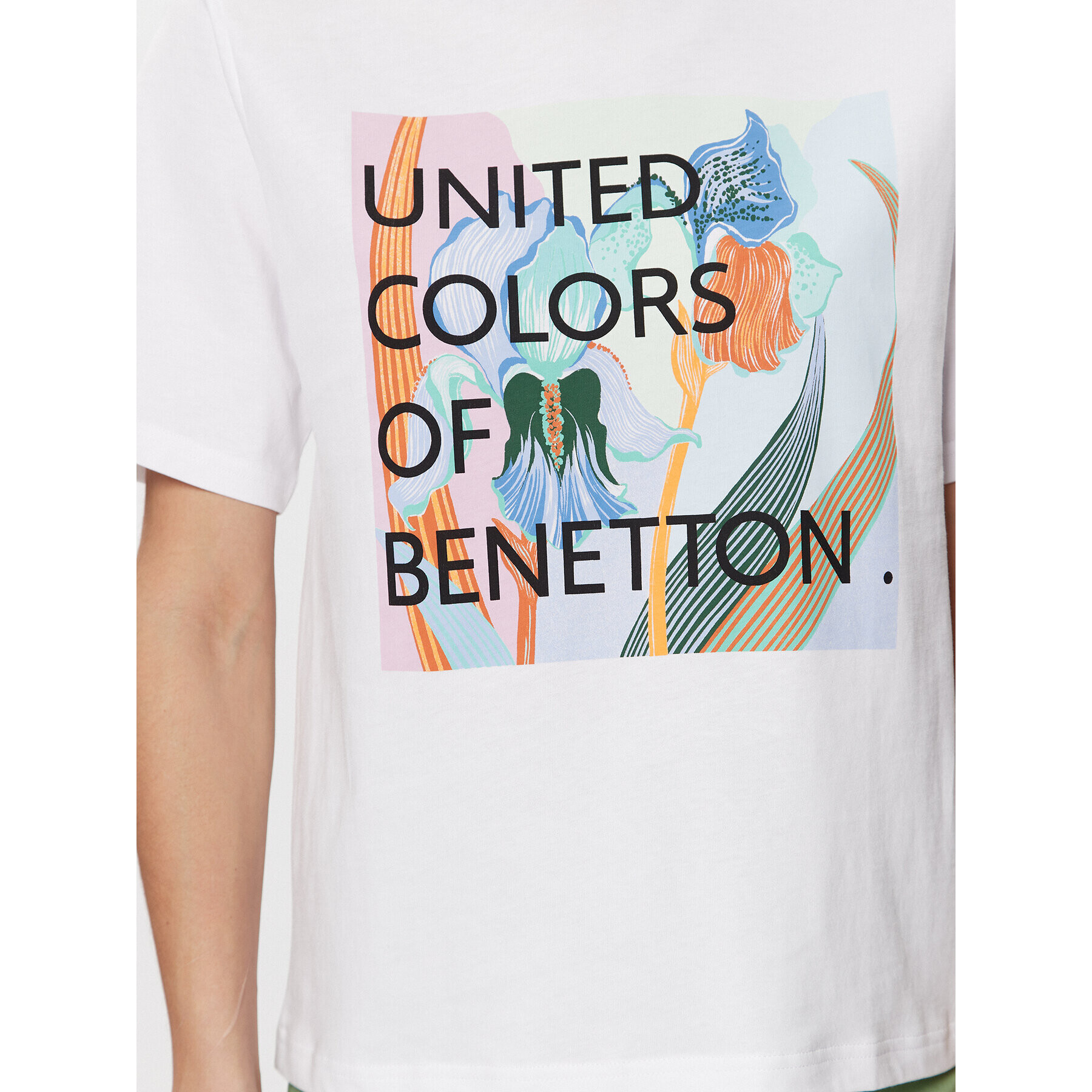 United Colors Of Benetton Тишърт 3BL0D103K Бял Relaxed Fit - Pepit.bg