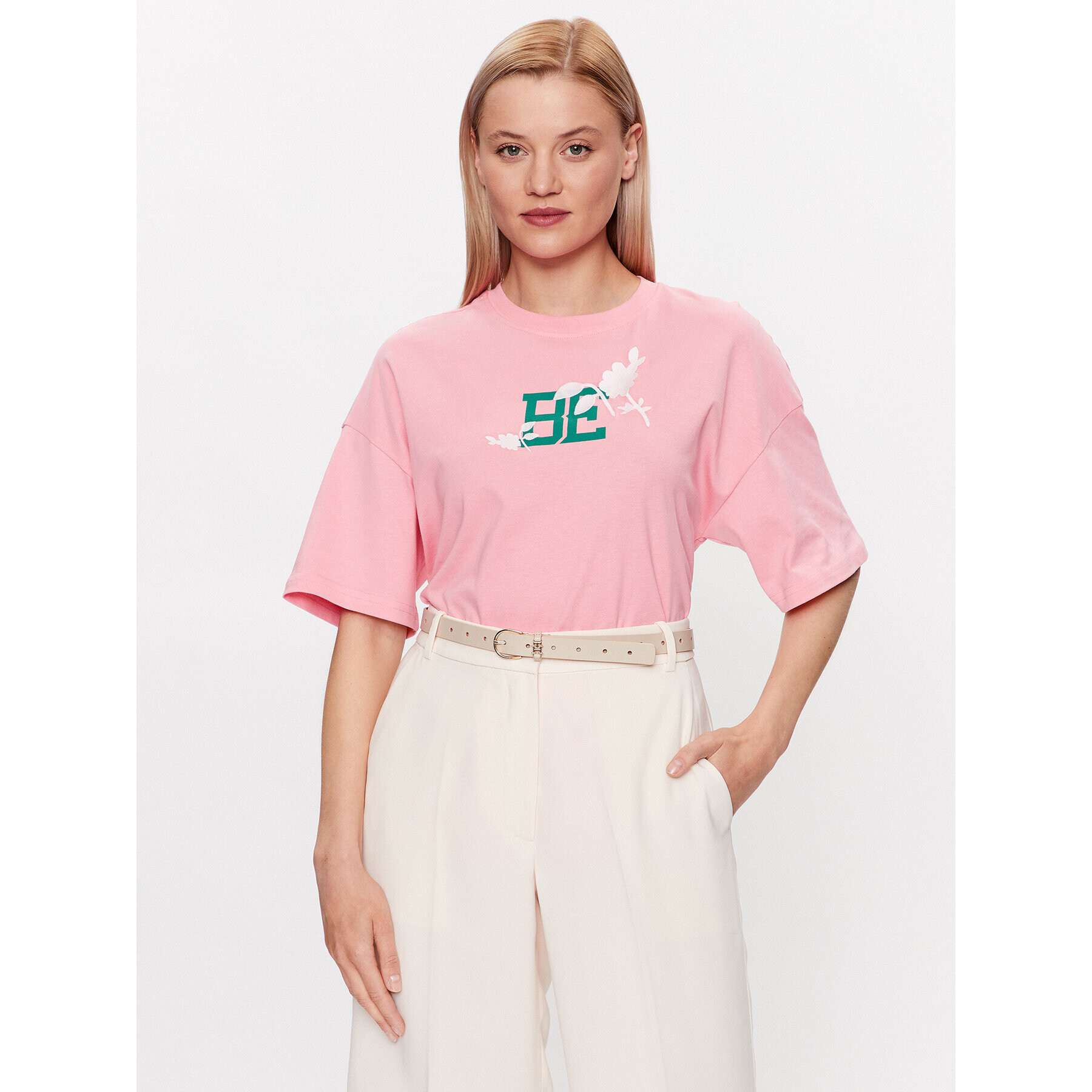 United Colors Of Benetton Тишърт 3BL0D103W Розов Regular Fit - Pepit.bg