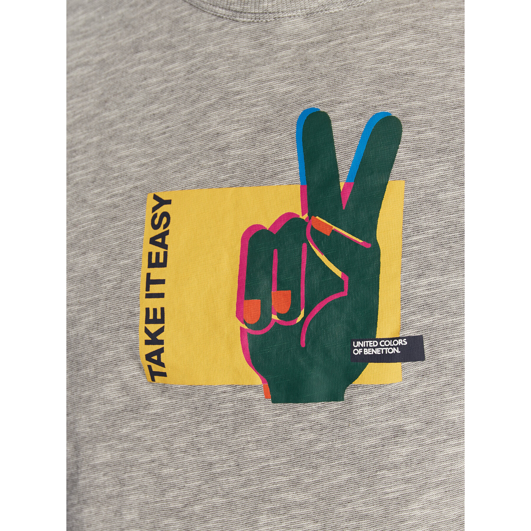 United Colors Of Benetton Тишърт 3F93U103T Сив Regular Fit - Pepit.bg