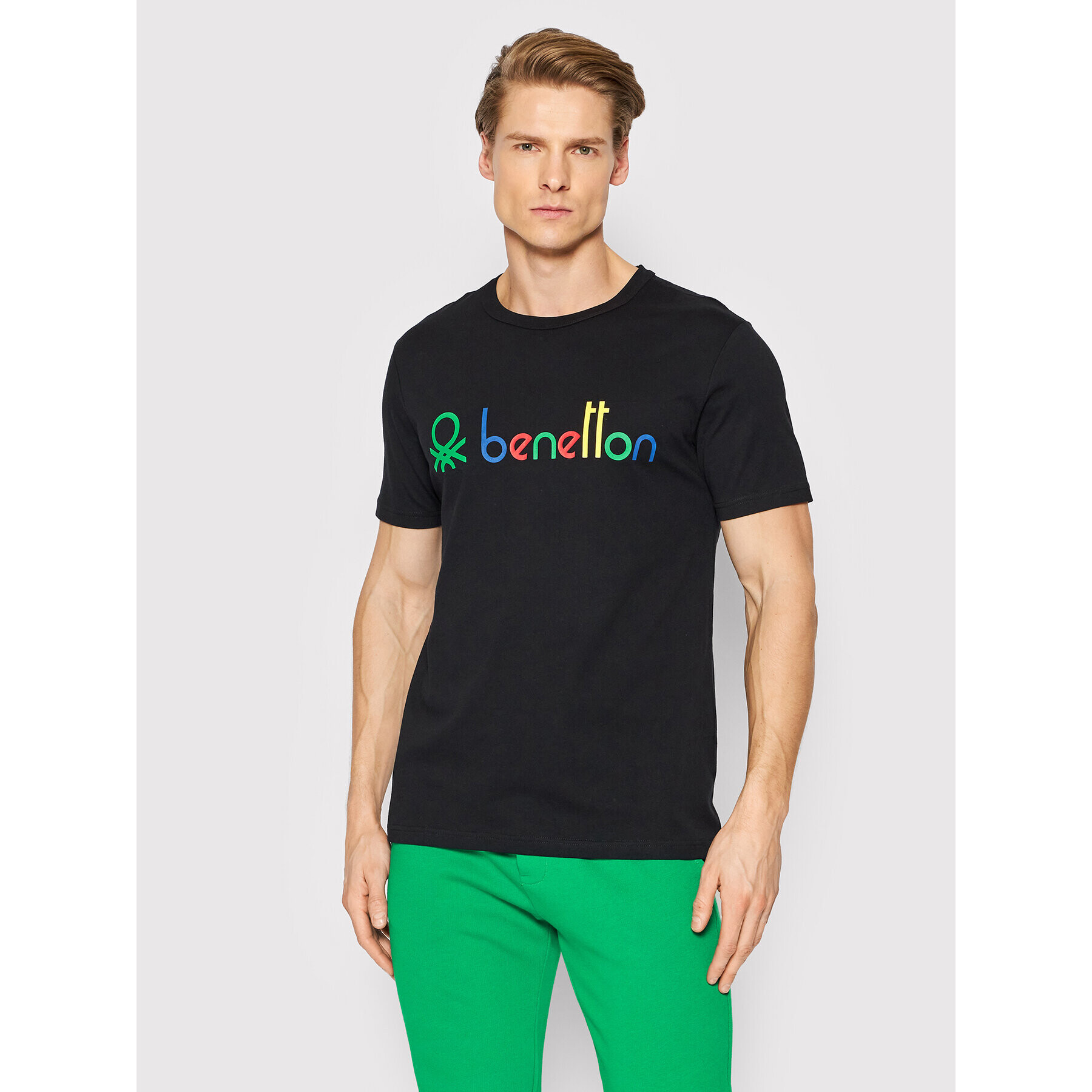 United Colors Of Benetton Тишърт 3I1XU100A Черен Regular Fit - Pepit.bg