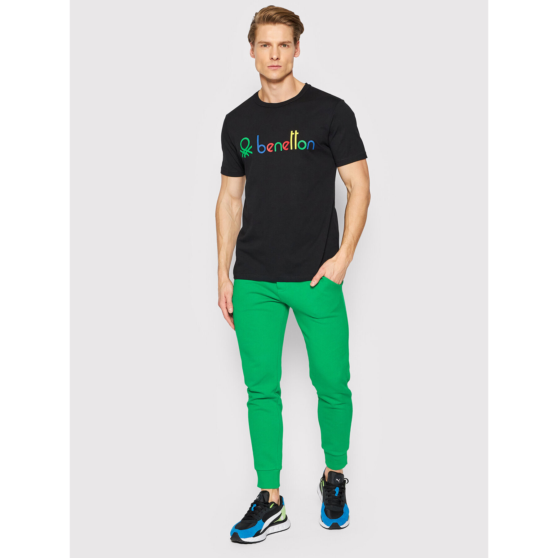 United Colors Of Benetton Тишърт 3I1XU100A Черен Regular Fit - Pepit.bg