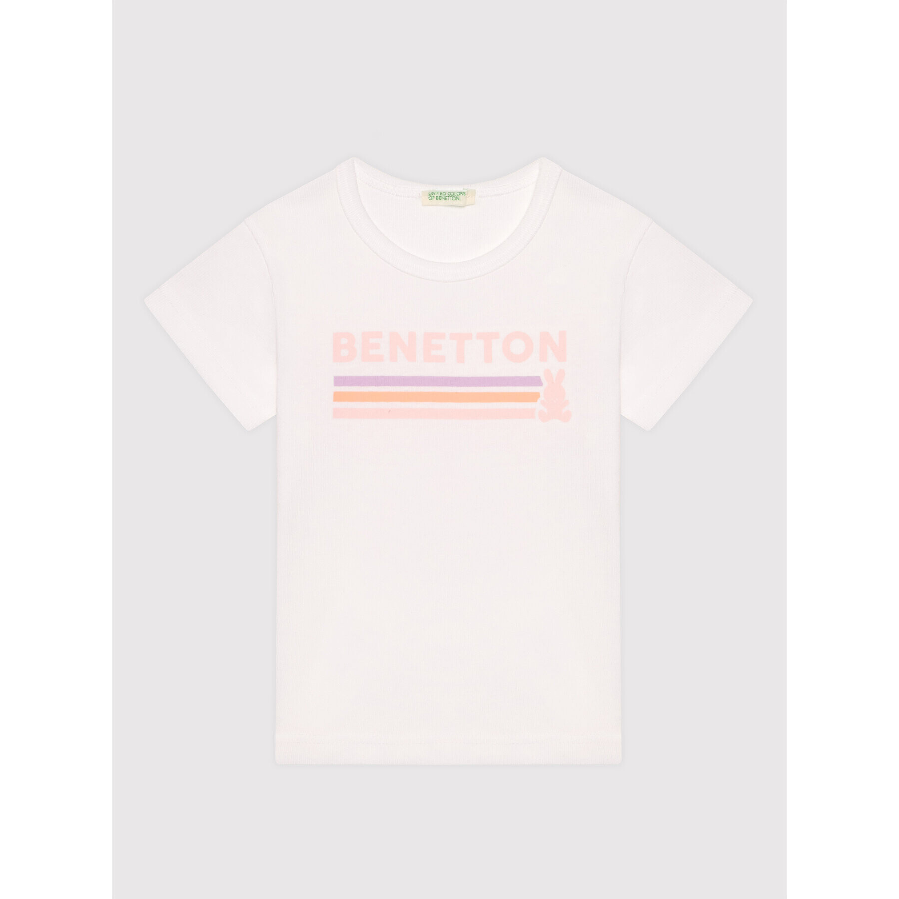 United Colors Of Benetton Тишърт 3I9WMM28H Бял Regular Fit - Pepit.bg