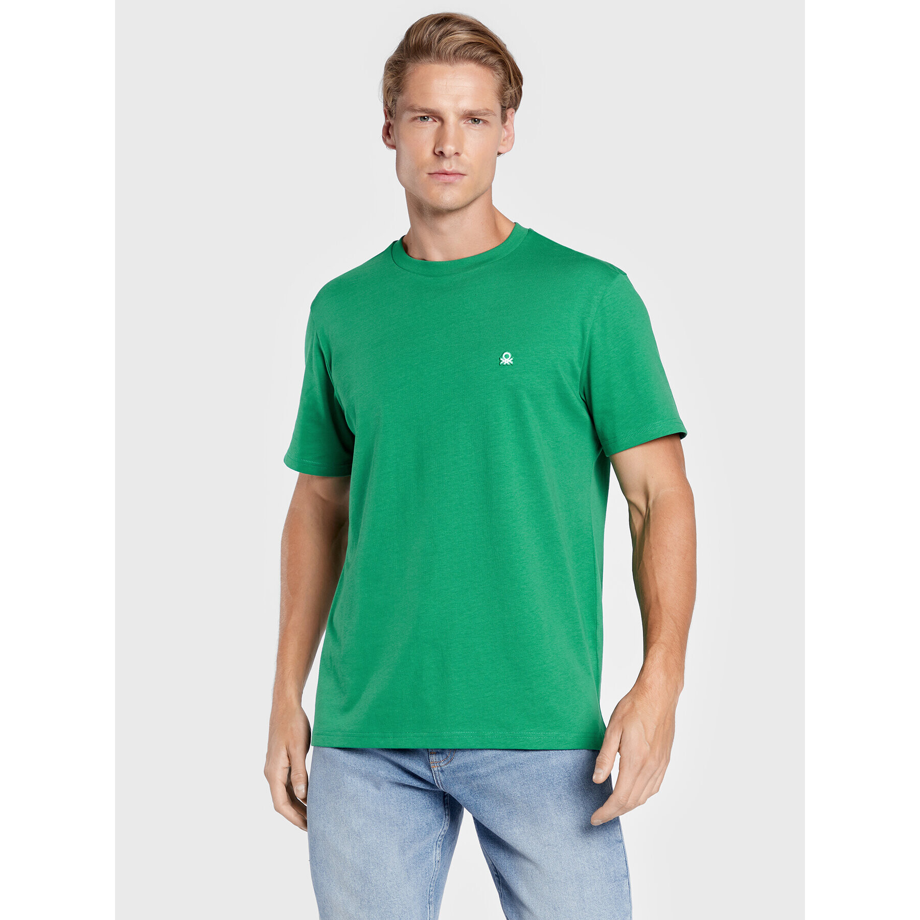 United Colors Of Benetton Тишърт 3MI5J1AF7 Зелен Regular Fit - Pepit.bg