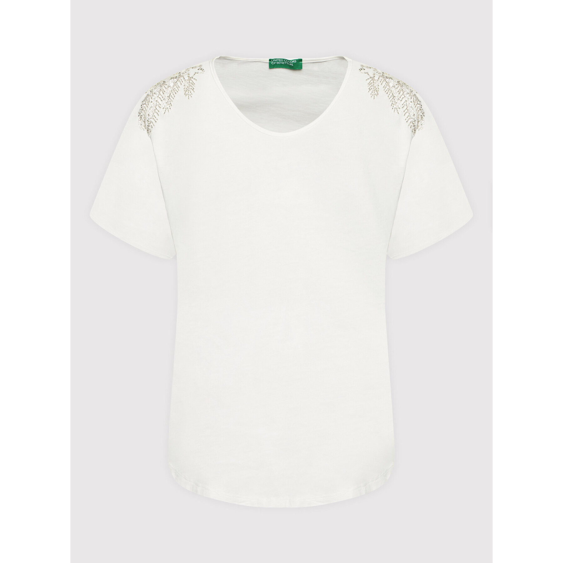 United Colors Of Benetton Тишърт 3O98D100Z Бял Regular Fit - Pepit.bg