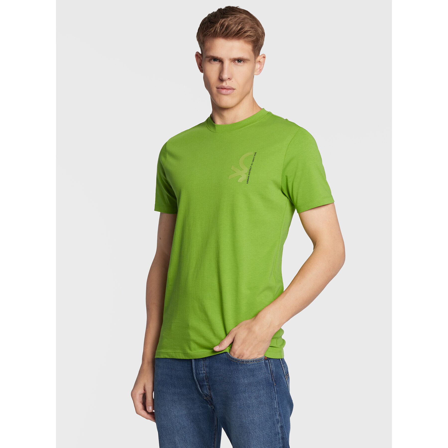 United Colors Of Benetton Тишърт 3U53U1037 Зелен Regular Fit - Pepit.bg