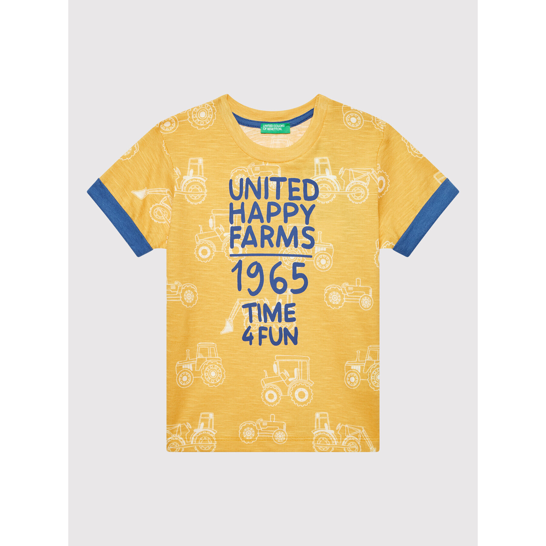 United Colors Of Benetton Тишърт 3UBTG100U Жълт Regular Fit - Pepit.bg