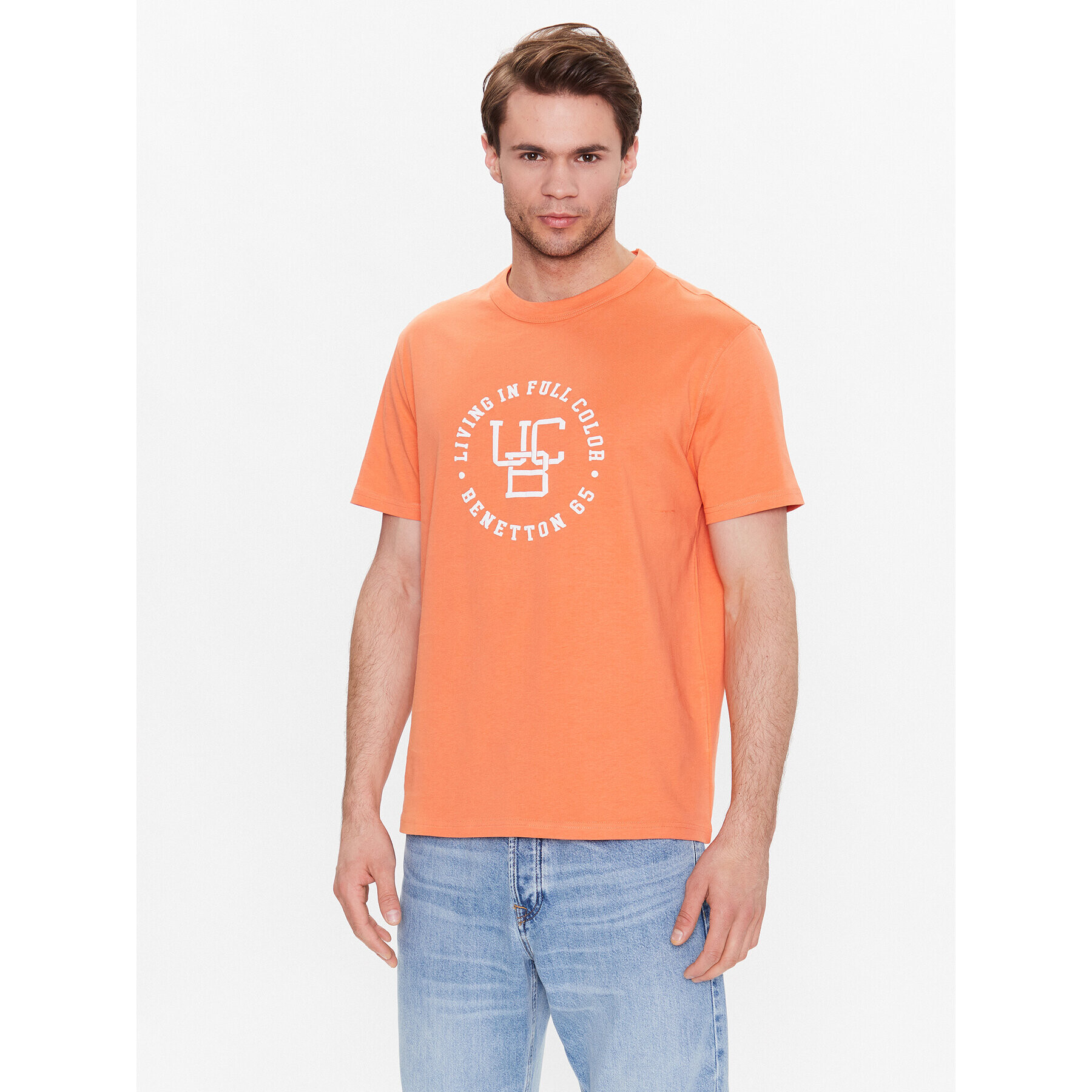 United Colors Of Benetton Тишърт 3YR3U1050 Оранжев Regular Fit - Pepit.bg