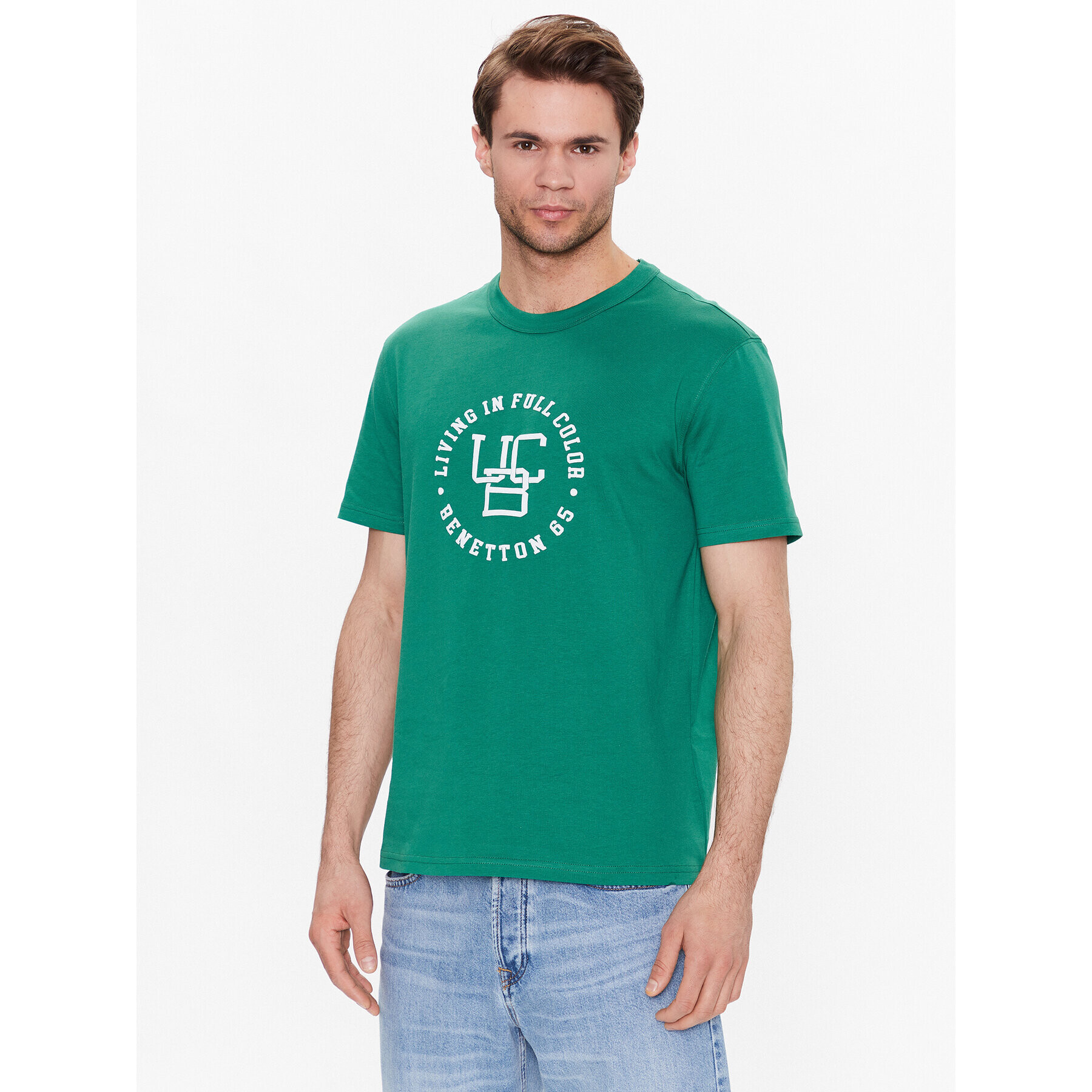 United Colors Of Benetton Тишърт 3YR3U1050 Зелен Regular Fit - Pepit.bg