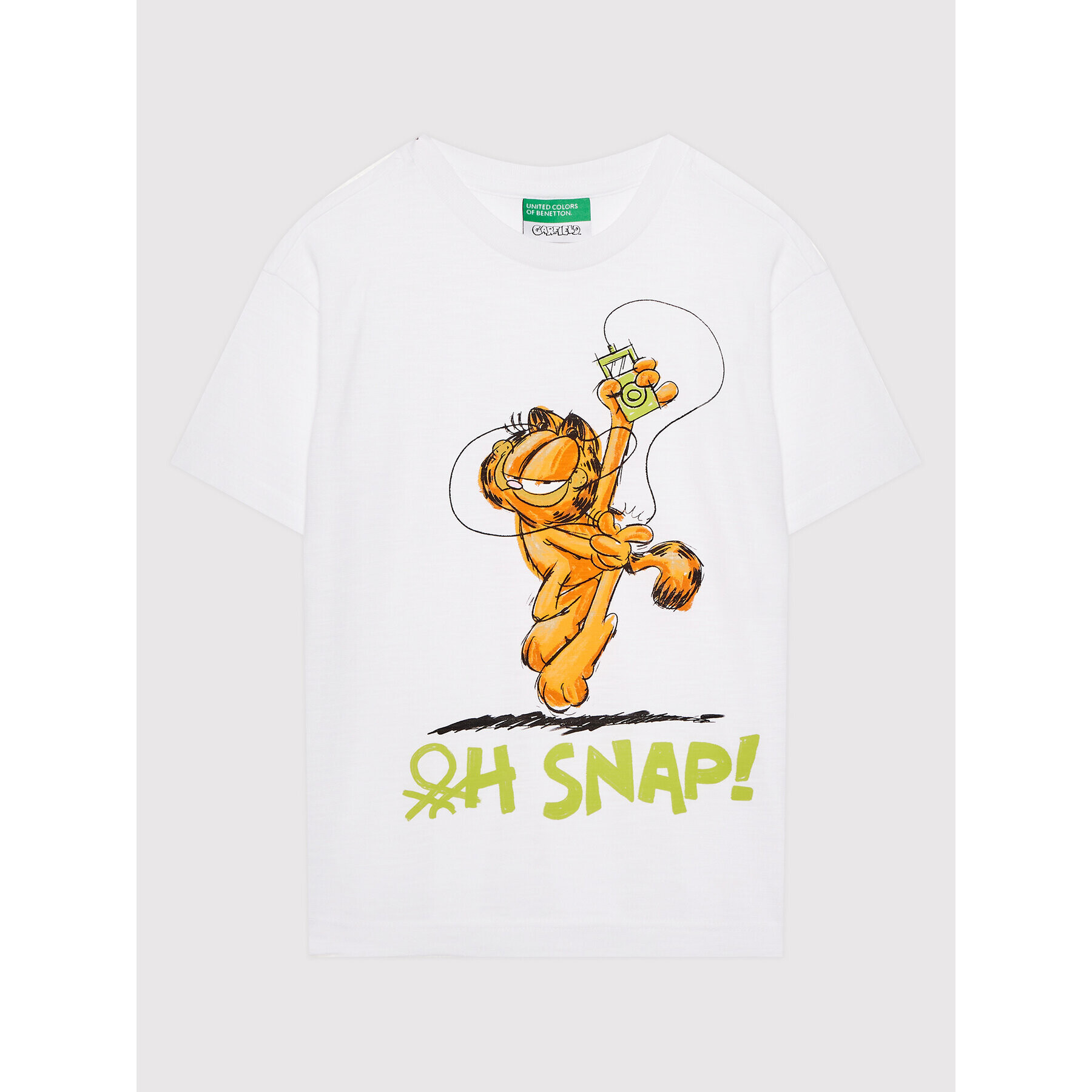 United Colors Of Benetton Тишърт Garfield 3BVXC105B Бял Regular Fit - Pepit.bg