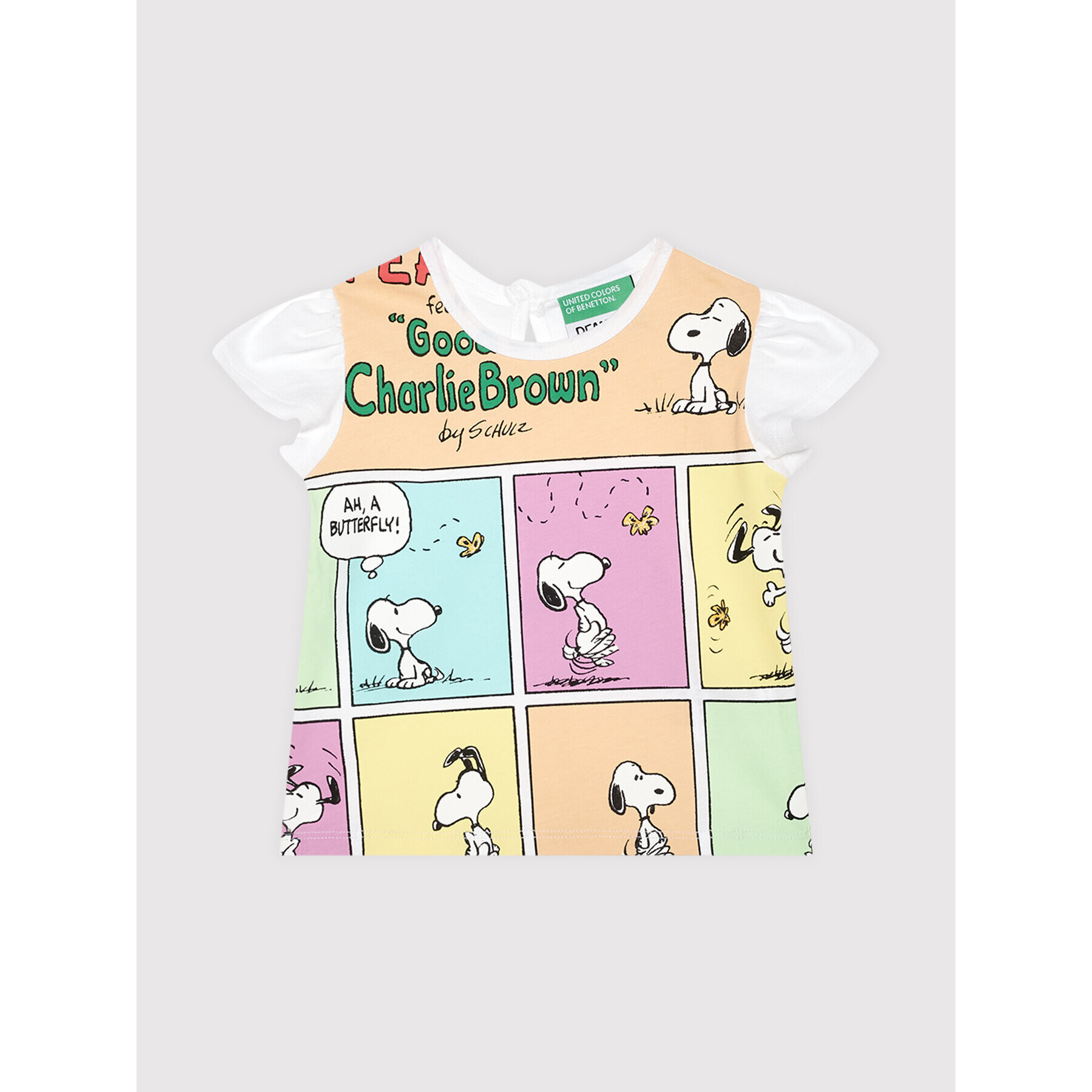 United Colors Of Benetton Тишърт PEANUTS 3096C1564 Бял Regular Fit - Pepit.bg