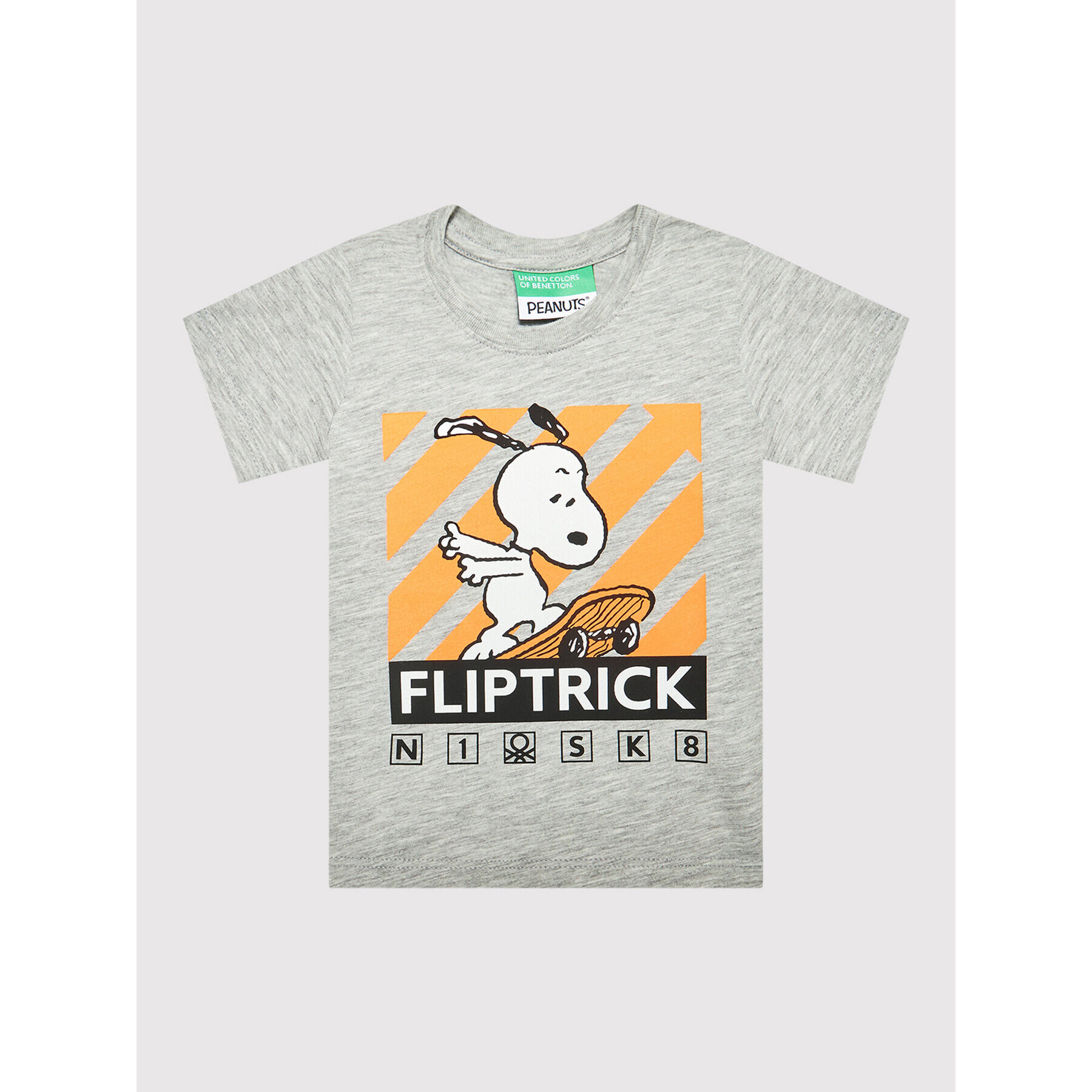 United Colors Of Benetton Тишърт PEANUTS 3U29C156H Сив Regular Fit - Pepit.bg