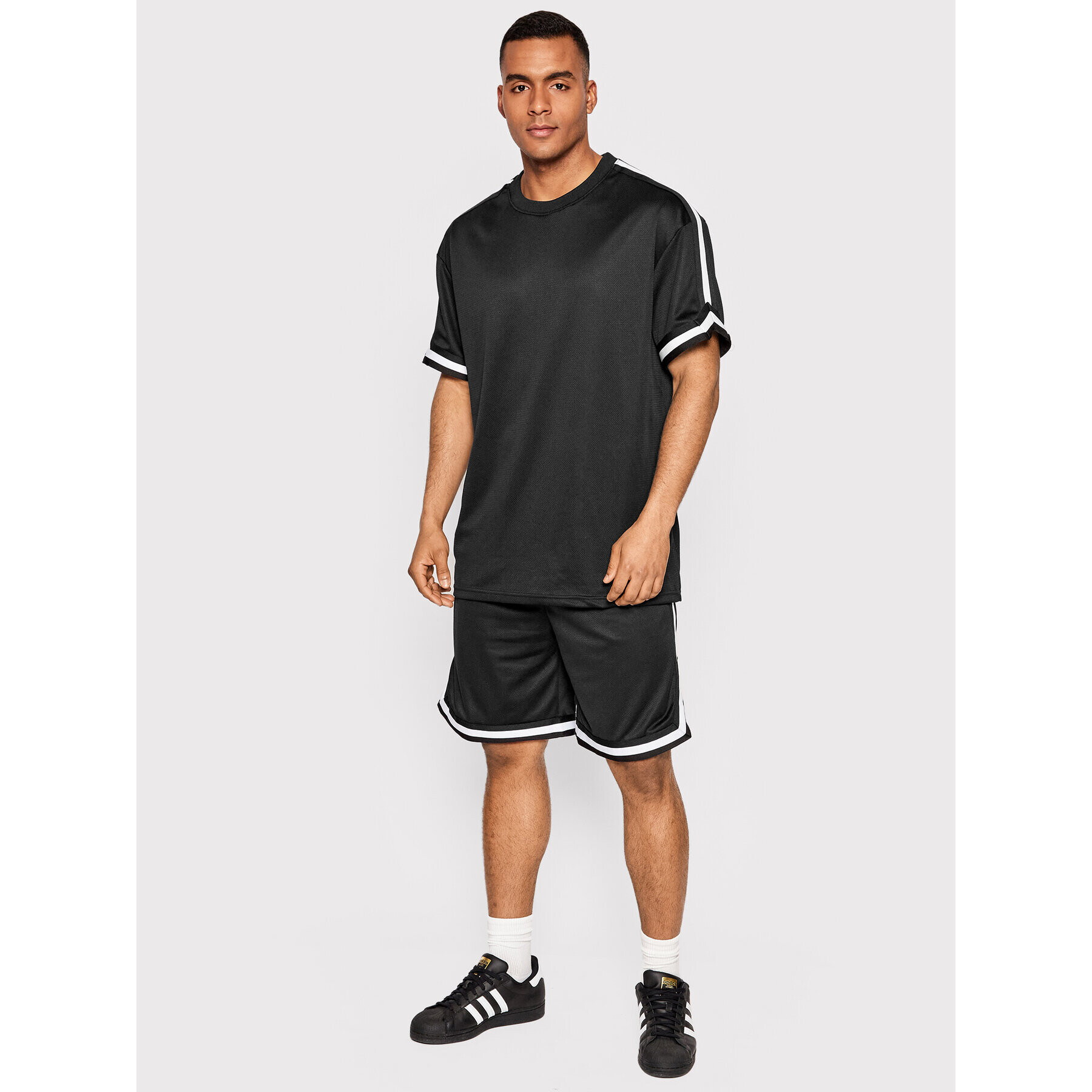 Urban Classics Тишърт Stripes Mesh TB2890 Черен Oversize - Pepit.bg