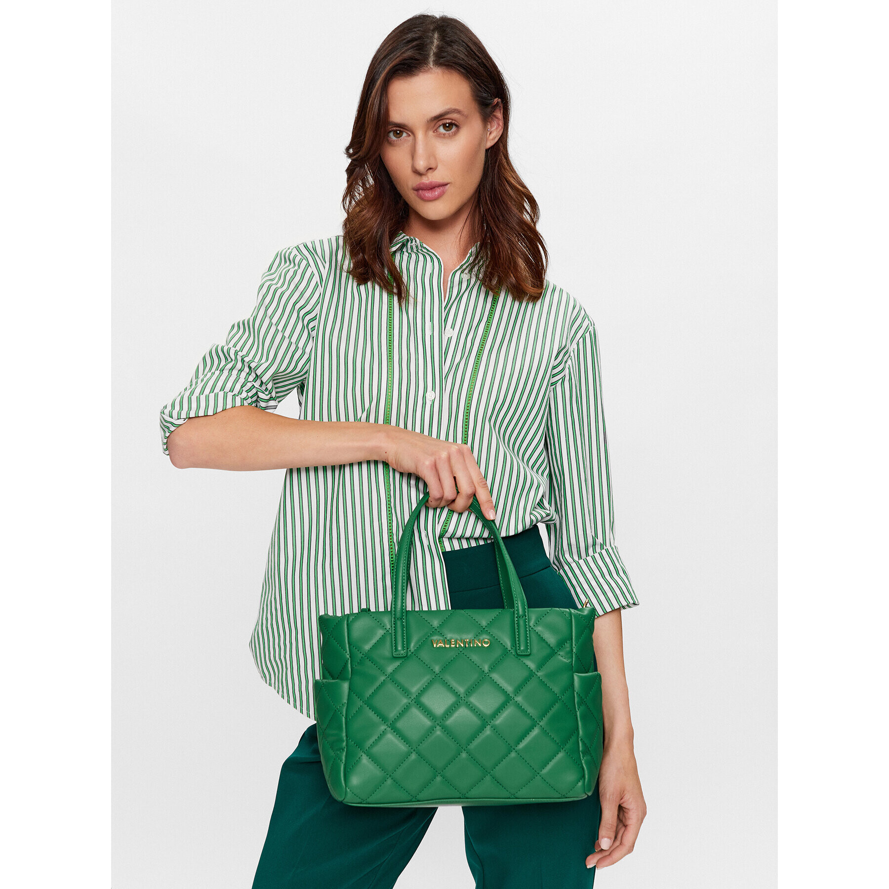 Valentino Дамска чанта Ocarina VBS3KK36 Зелен - Pepit.bg