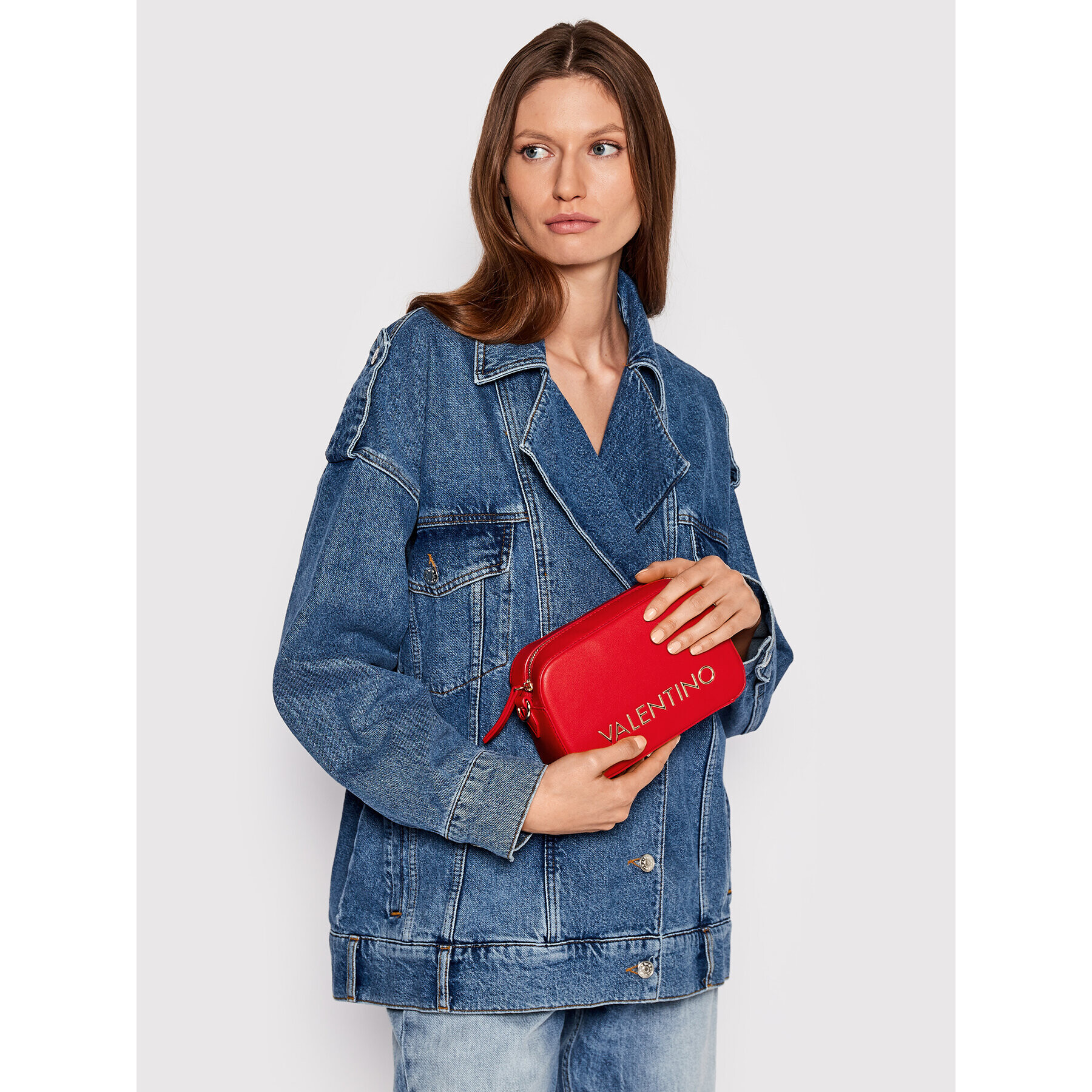 Valentino Дамска чанта Olive VBS5JM05 Червен - Pepit.bg