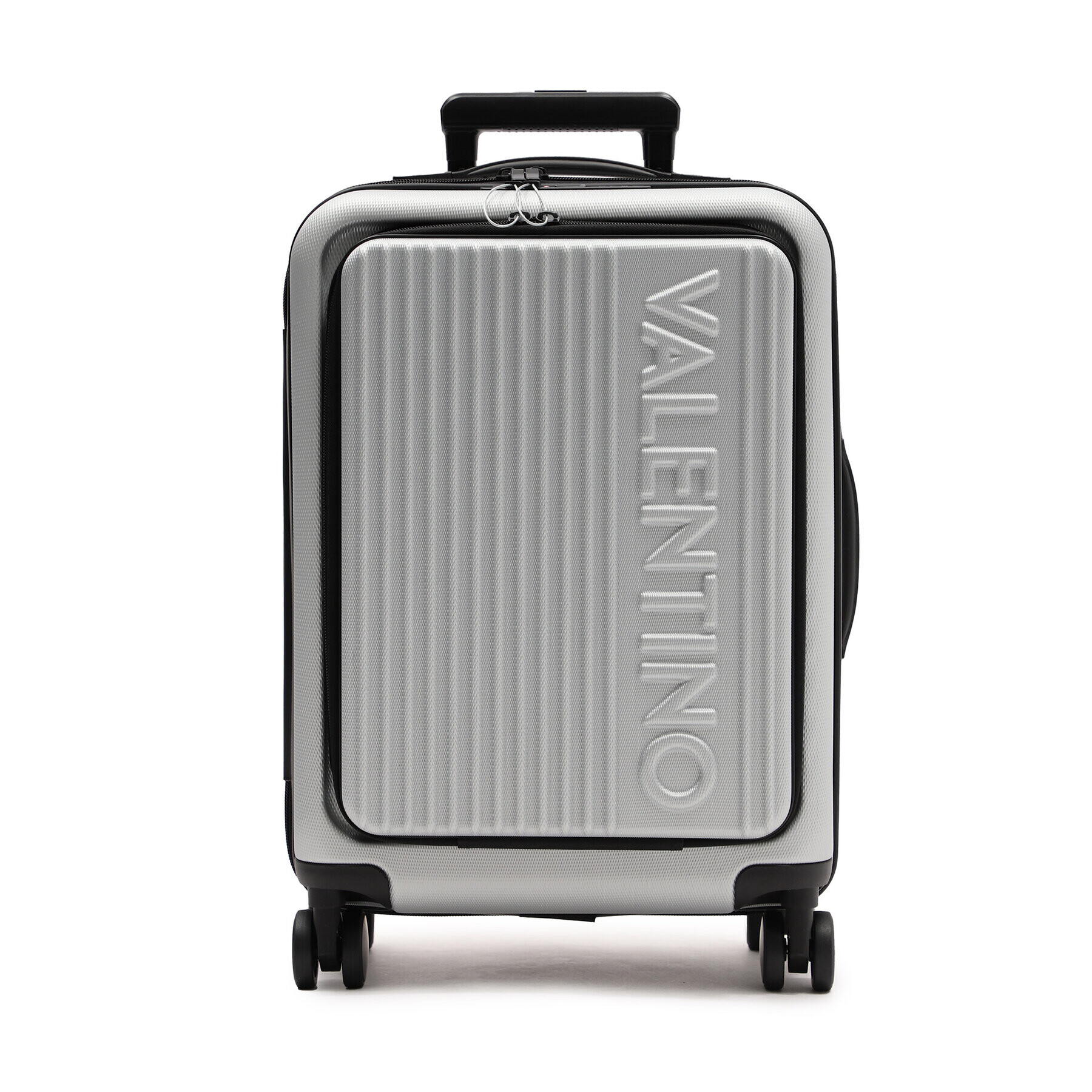 Valentino Малък твърд куфар Explorer VV7CV01P Сребрист - Pepit.bg