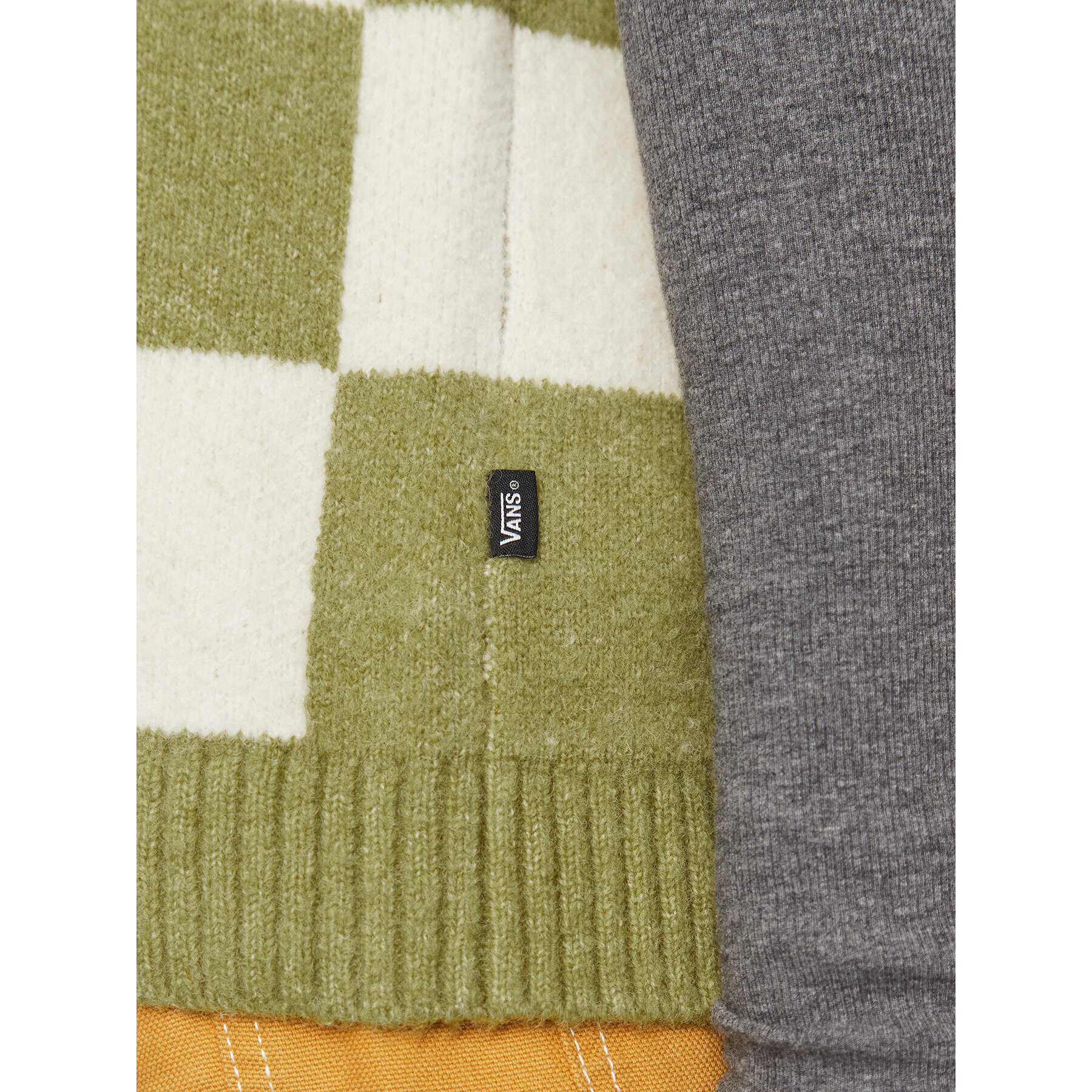 Vans Пуловер Courtyard Checker Sweater Vest VN000F6WBD41 Зелен Regular Fit - Pepit.bg