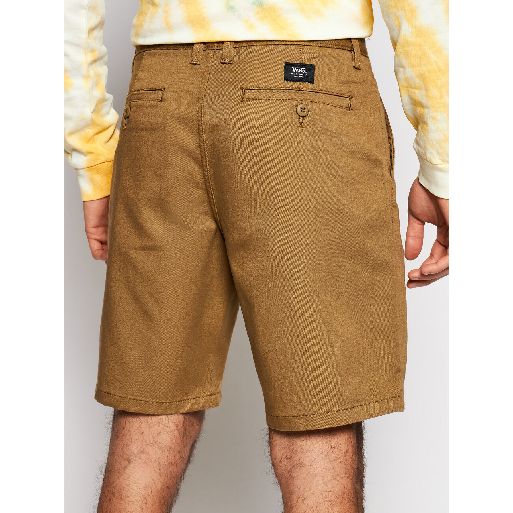 Vans Шорти от плат Authentic Stretch VN0A5FEC Кафяв Regular Fit - Pepit.bg