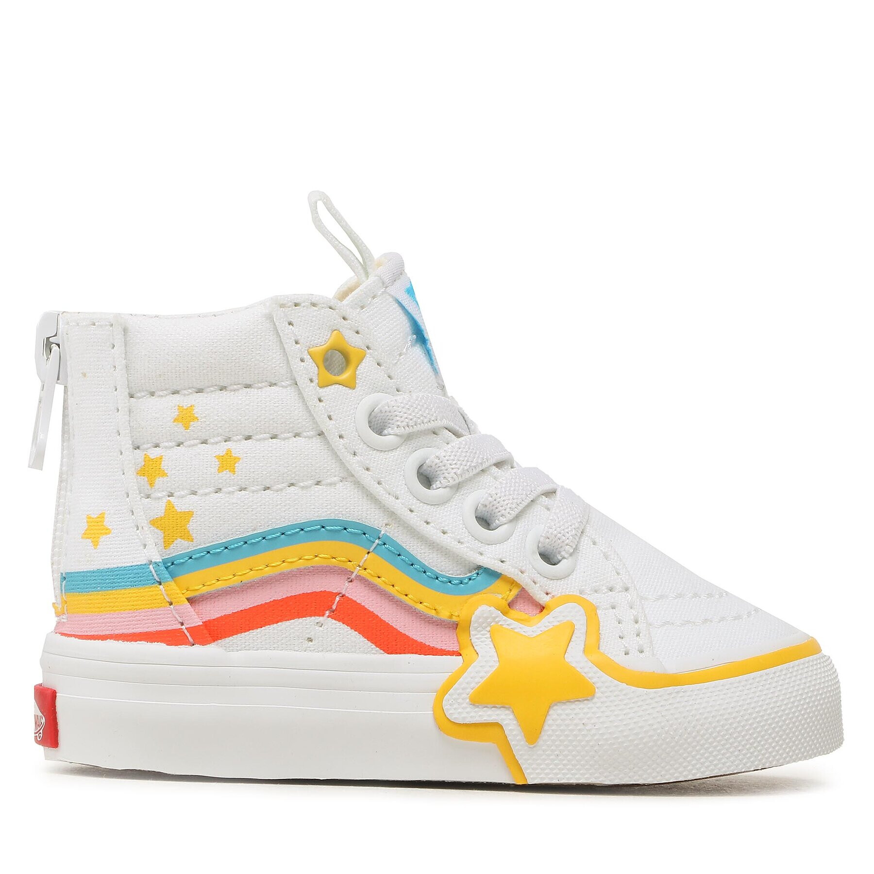 Vans Сникърси Sk8-Hi Zip Rainbow Star VN000BVNAHP1 Бял - Pepit.bg