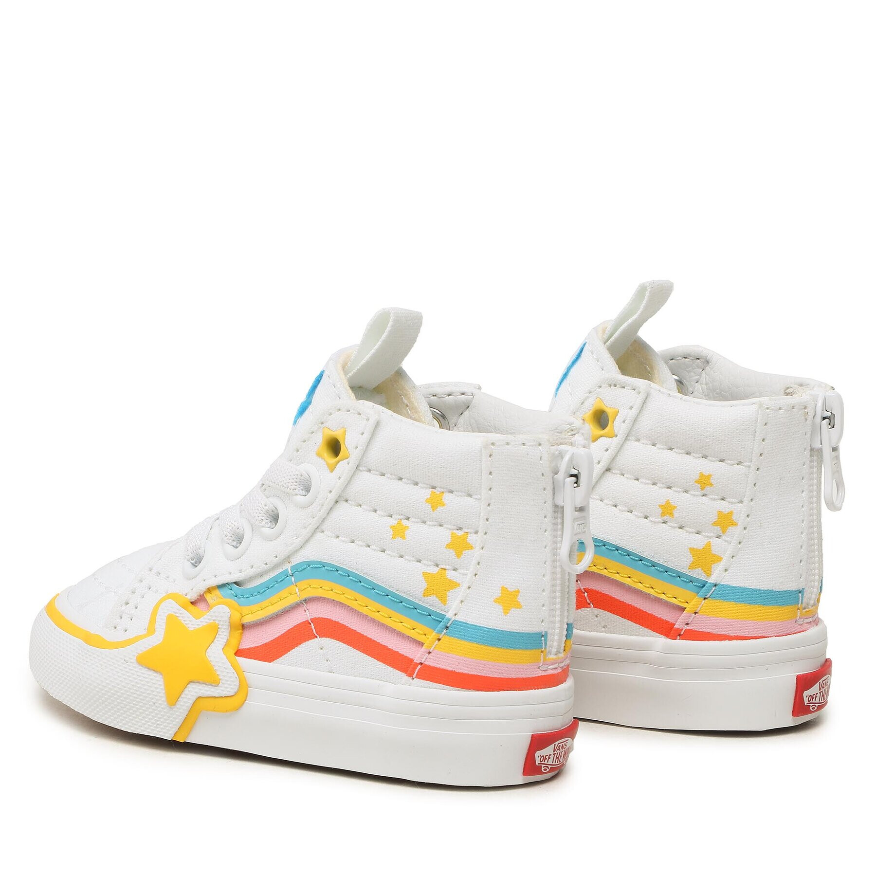 Vans Сникърси Sk8-Hi Zip Rainbow Star VN000BVNAHP1 Бял - Pepit.bg