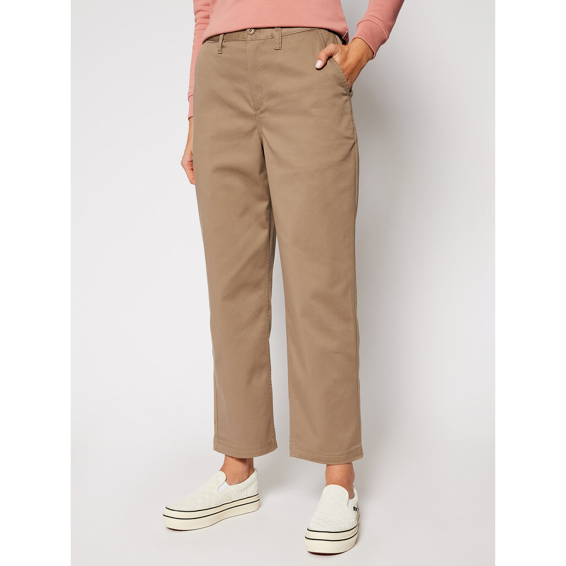 Vans Текстилни панталони Authentic Chino VN0A47SE Бежов Regular Fit - Pepit.bg