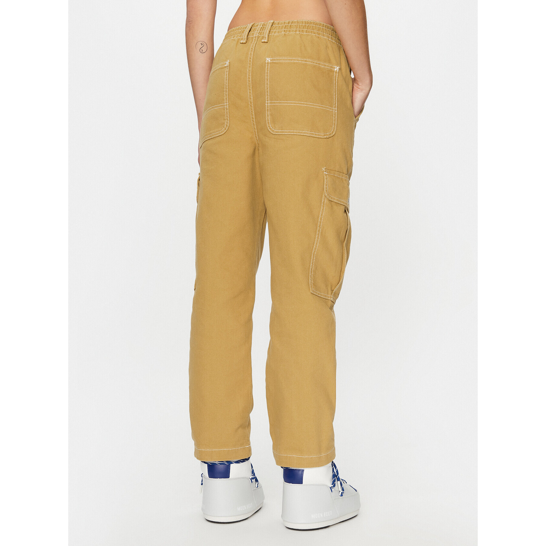 Vans Текстилни панталони Sidewalk Pant VN000GWNBYA1 Бежов Loose Fit - Pepit.bg