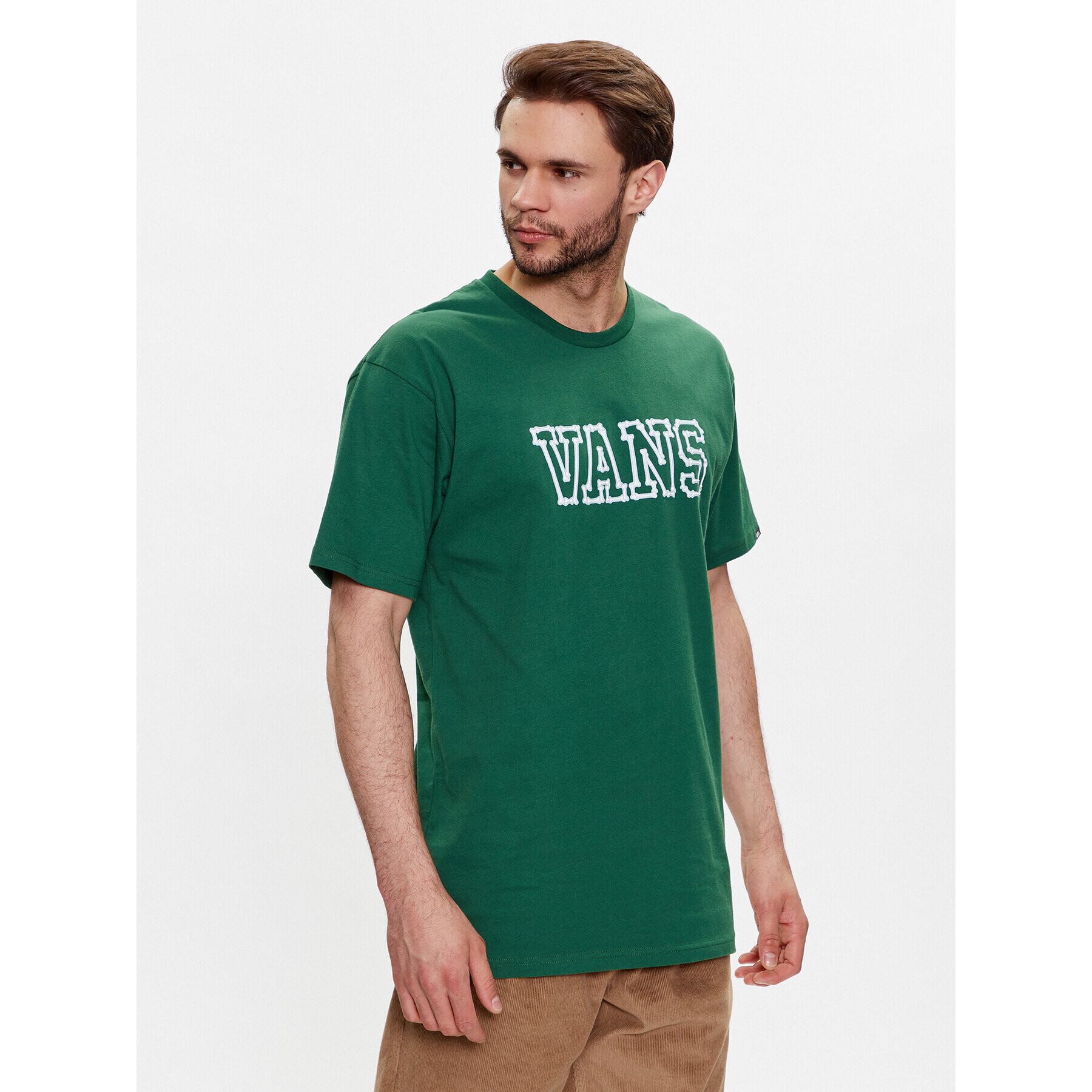 Vans Тишърт Bones VN00003X Зелен Regular Fit - Pepit.bg