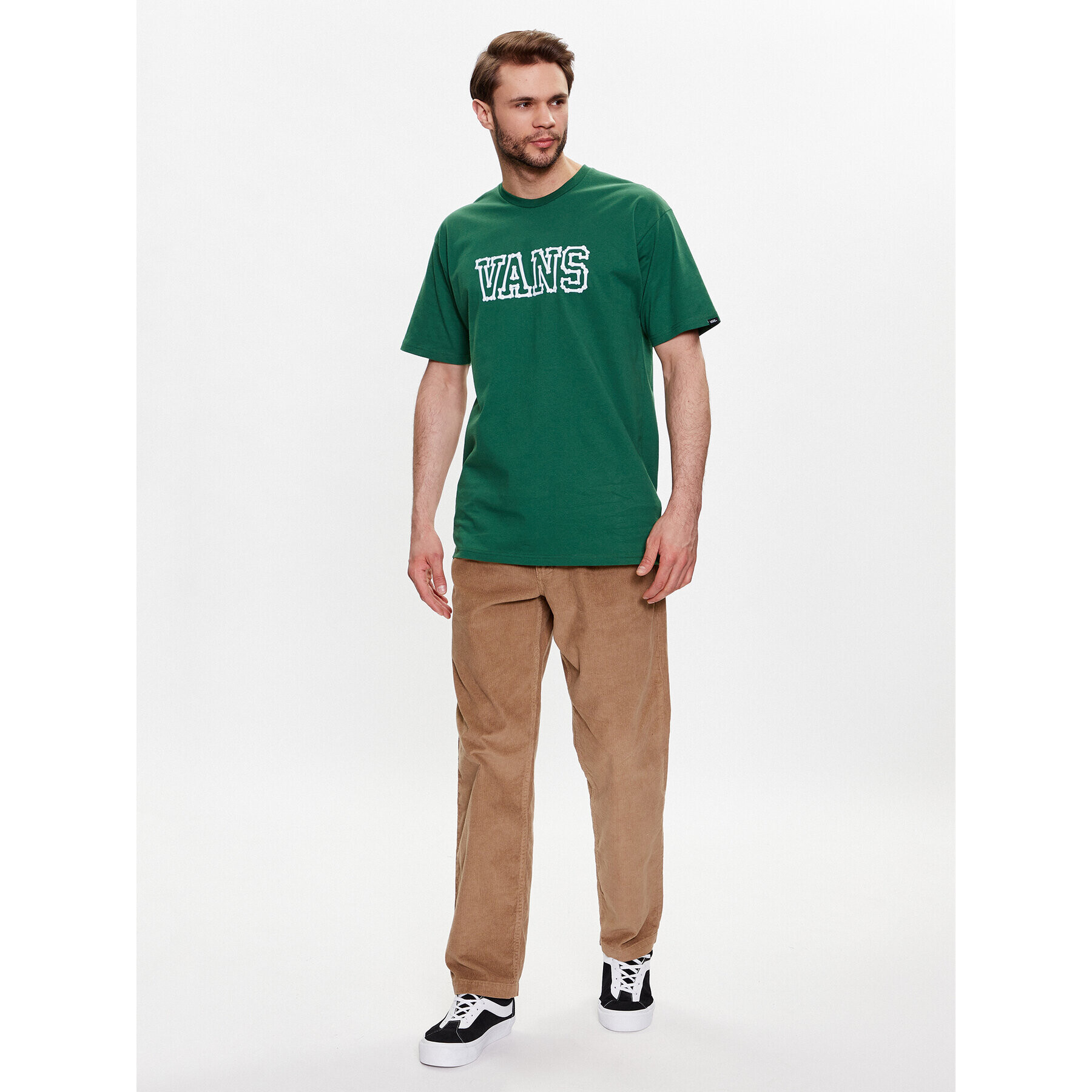Vans Тишърт Bones VN00003X Зелен Regular Fit - Pepit.bg