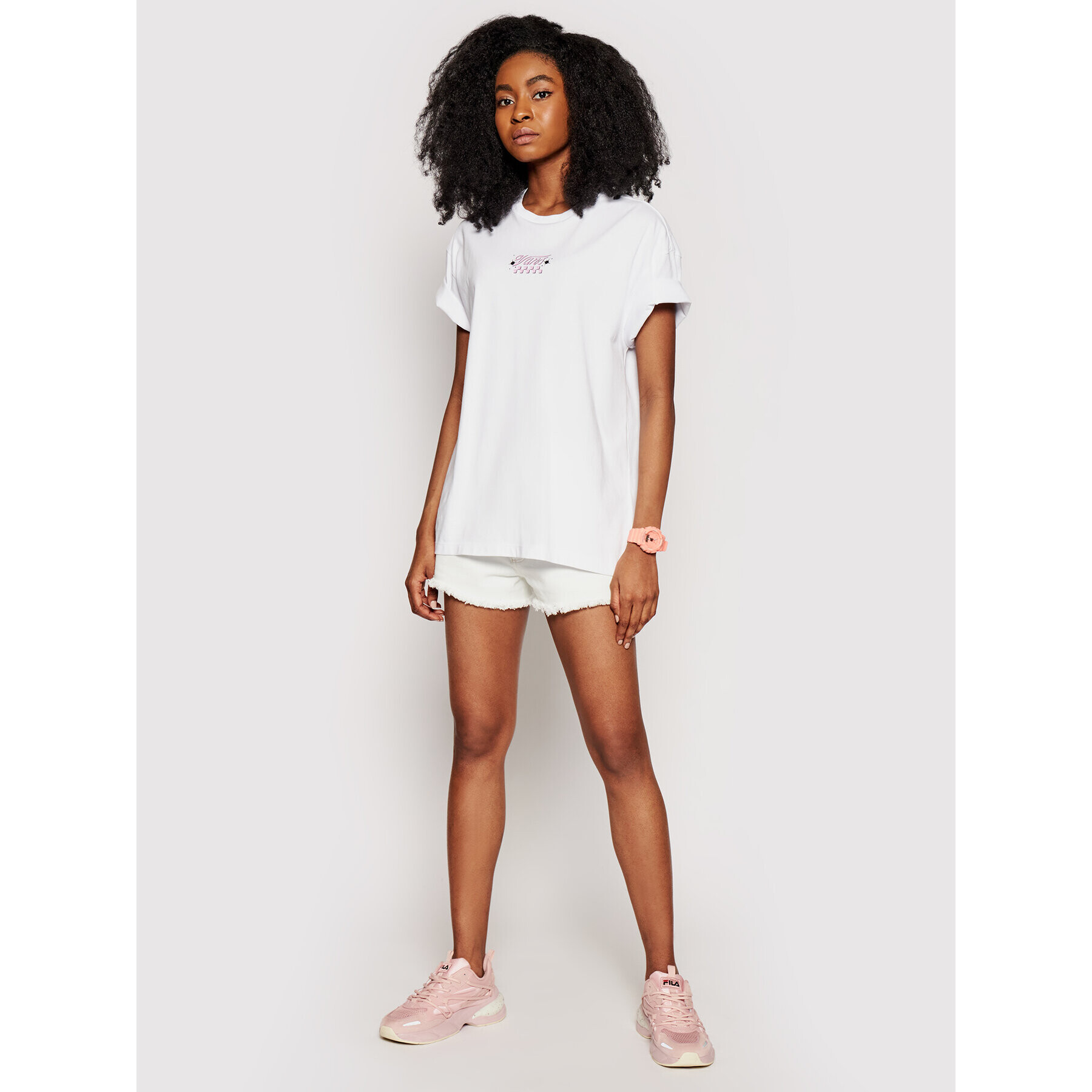Vans Тишърт Check Together VN0A54VI Бял Oversize - Pepit.bg