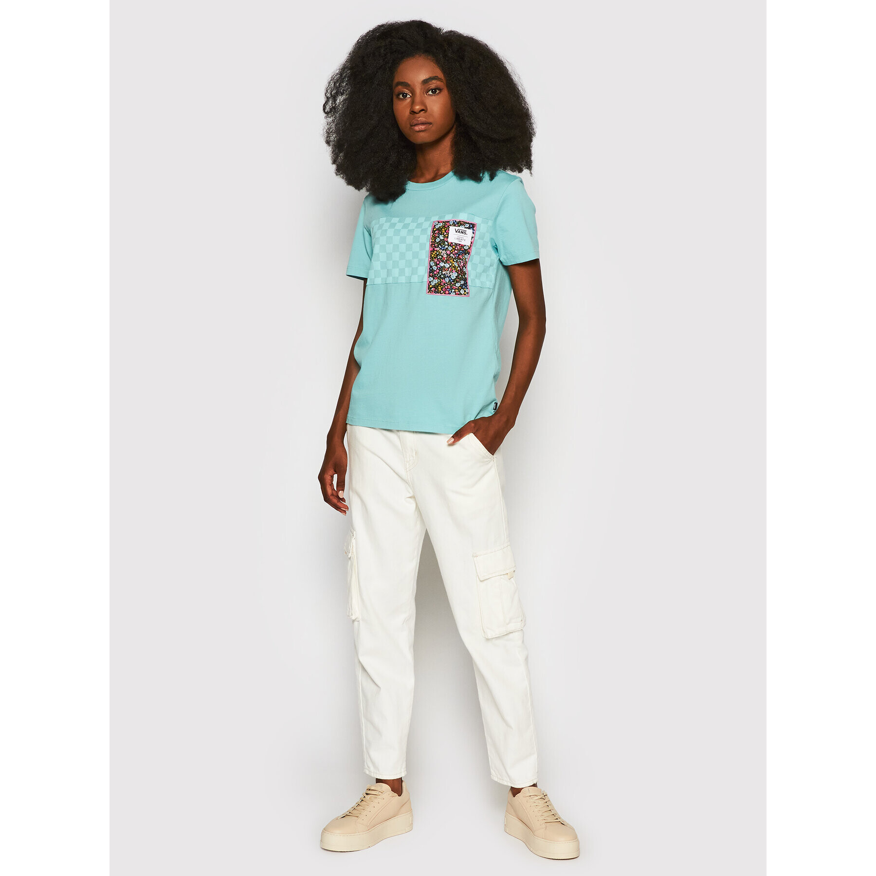 Vans Тишърт Classic VN0A5FSE Зелен Boyfriend Fit - Pepit.bg