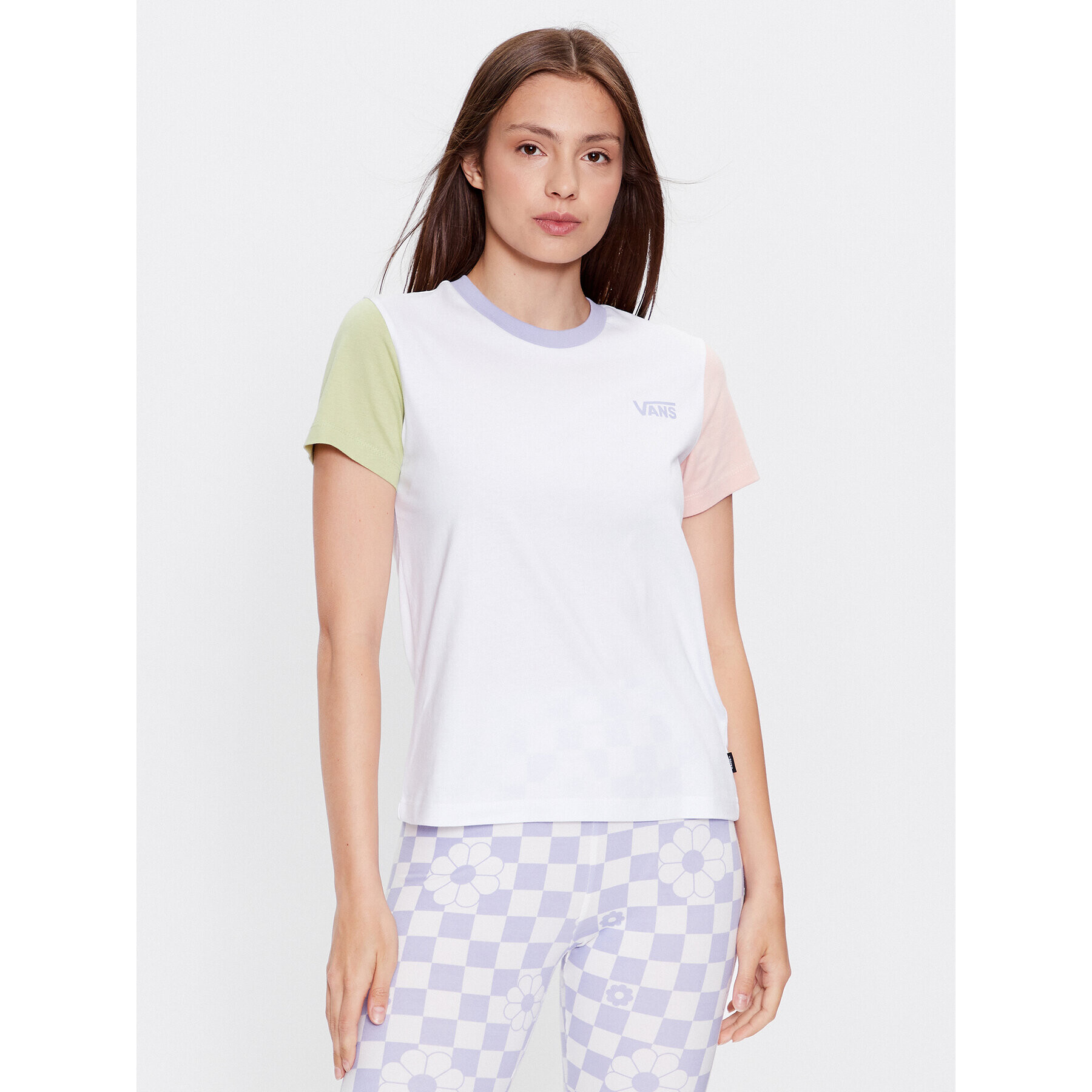 Vans Тишърт Colorblock Crew VN000AEF Бял Regular Fit - Pepit.bg