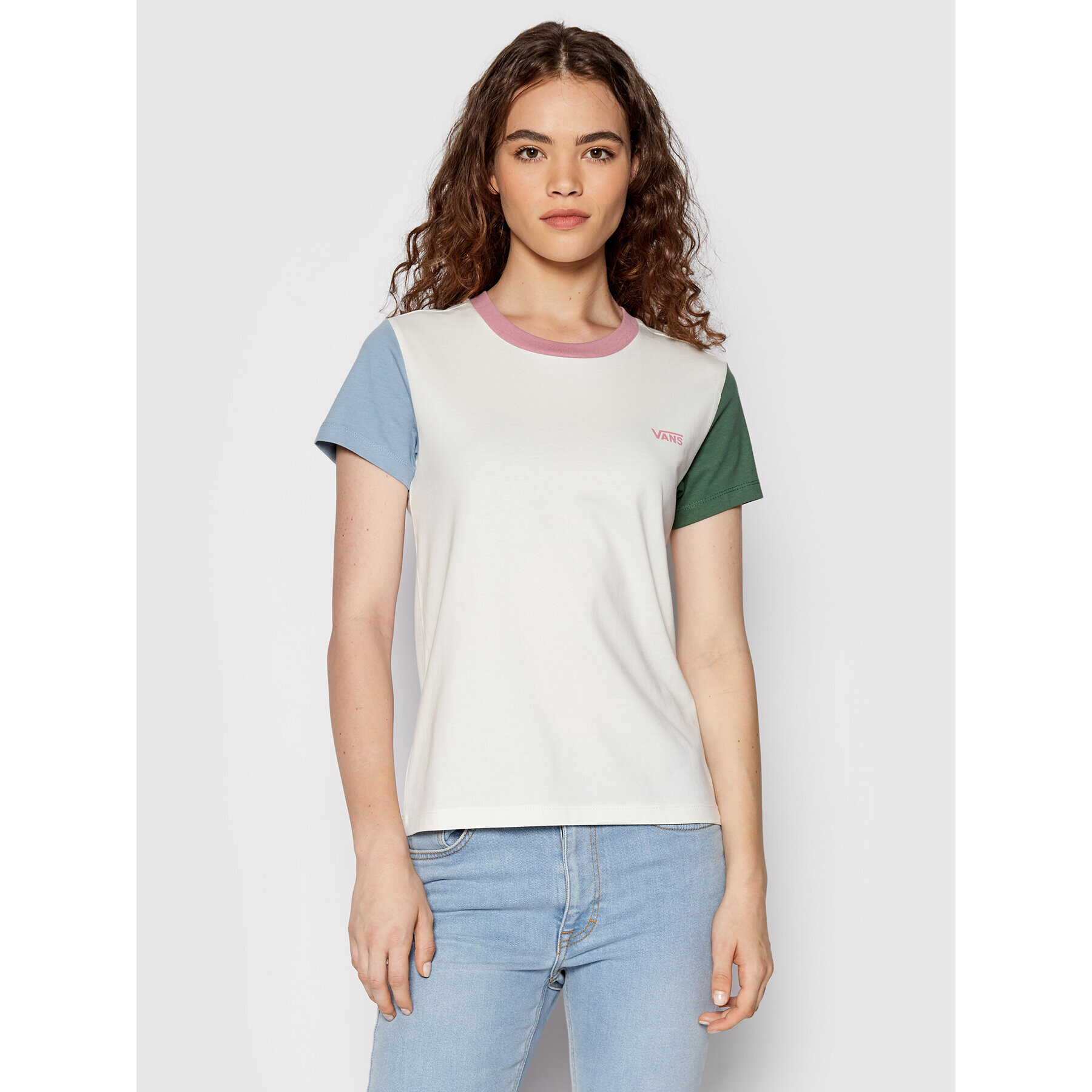 Vans Тишърт Colorblock VN0A5I9D Бежов Regular Fit - Pepit.bg