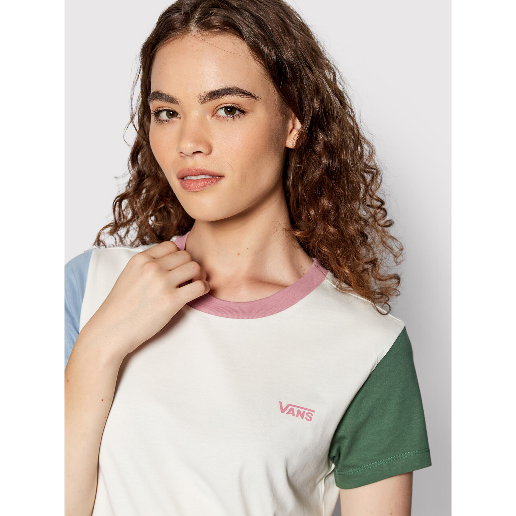 Vans Тишърт Colorblock VN0A5I9D Бежов Regular Fit - Pepit.bg