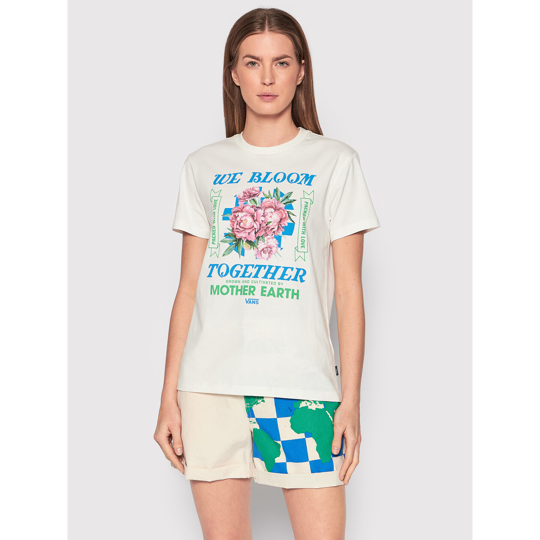 Vans Тишърт Eco Positivity VN0A5LI2 Бял Regular Fit - Pepit.bg