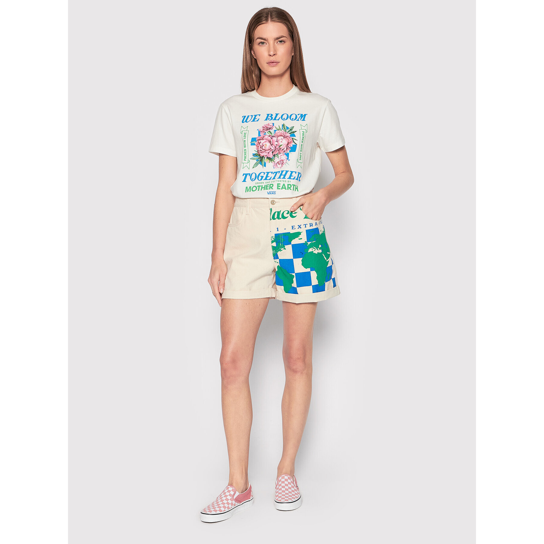 Vans Тишърт Eco Positivity VN0A5LI2 Бял Regular Fit - Pepit.bg