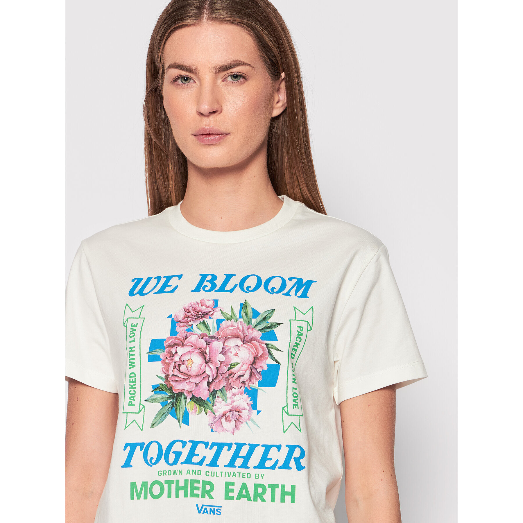 Vans Тишърт Eco Positivity VN0A5LI2 Бял Regular Fit - Pepit.bg