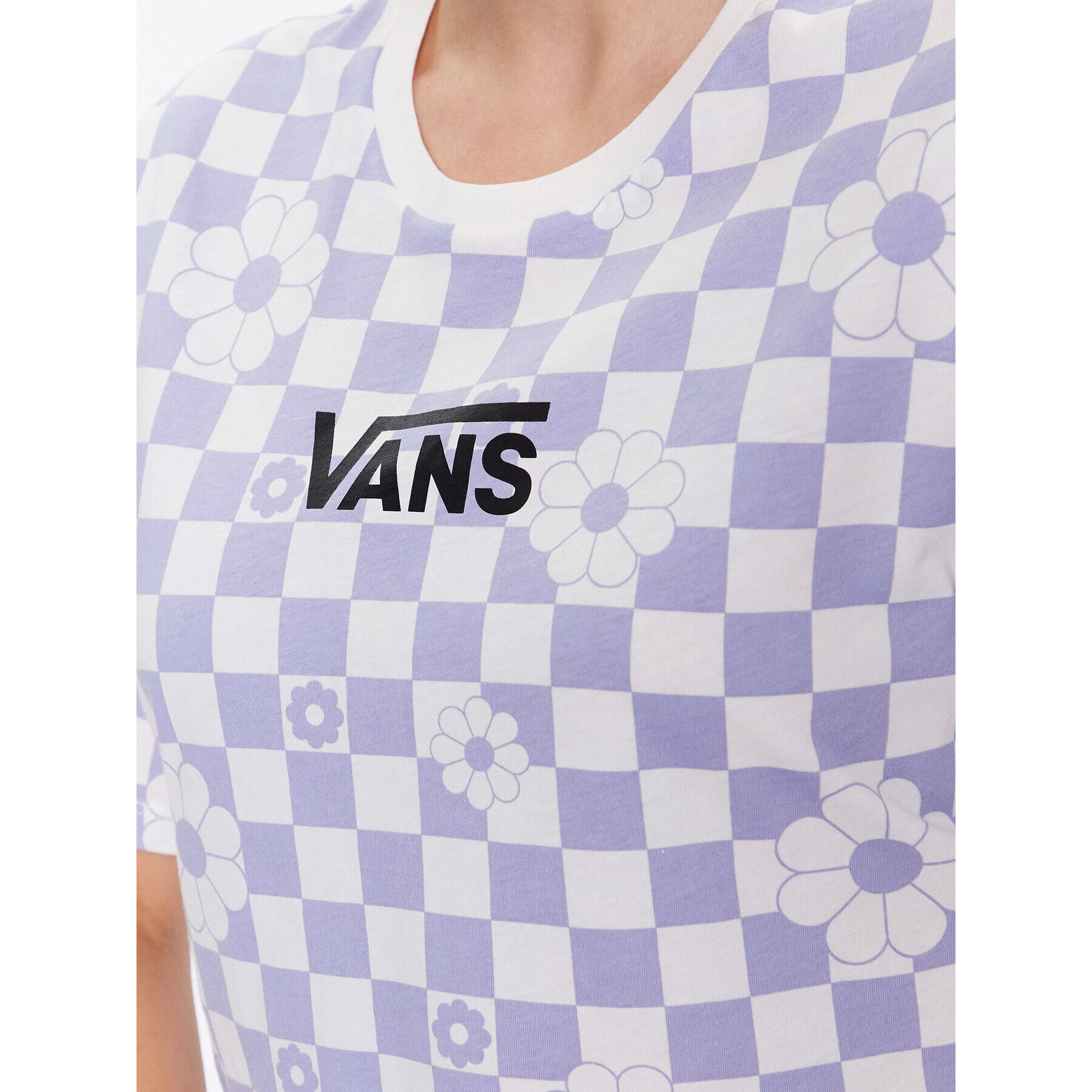 Vans Тишърт Floral Checker Ss Crop VN000ADT Виолетов Regular Fit - Pepit.bg