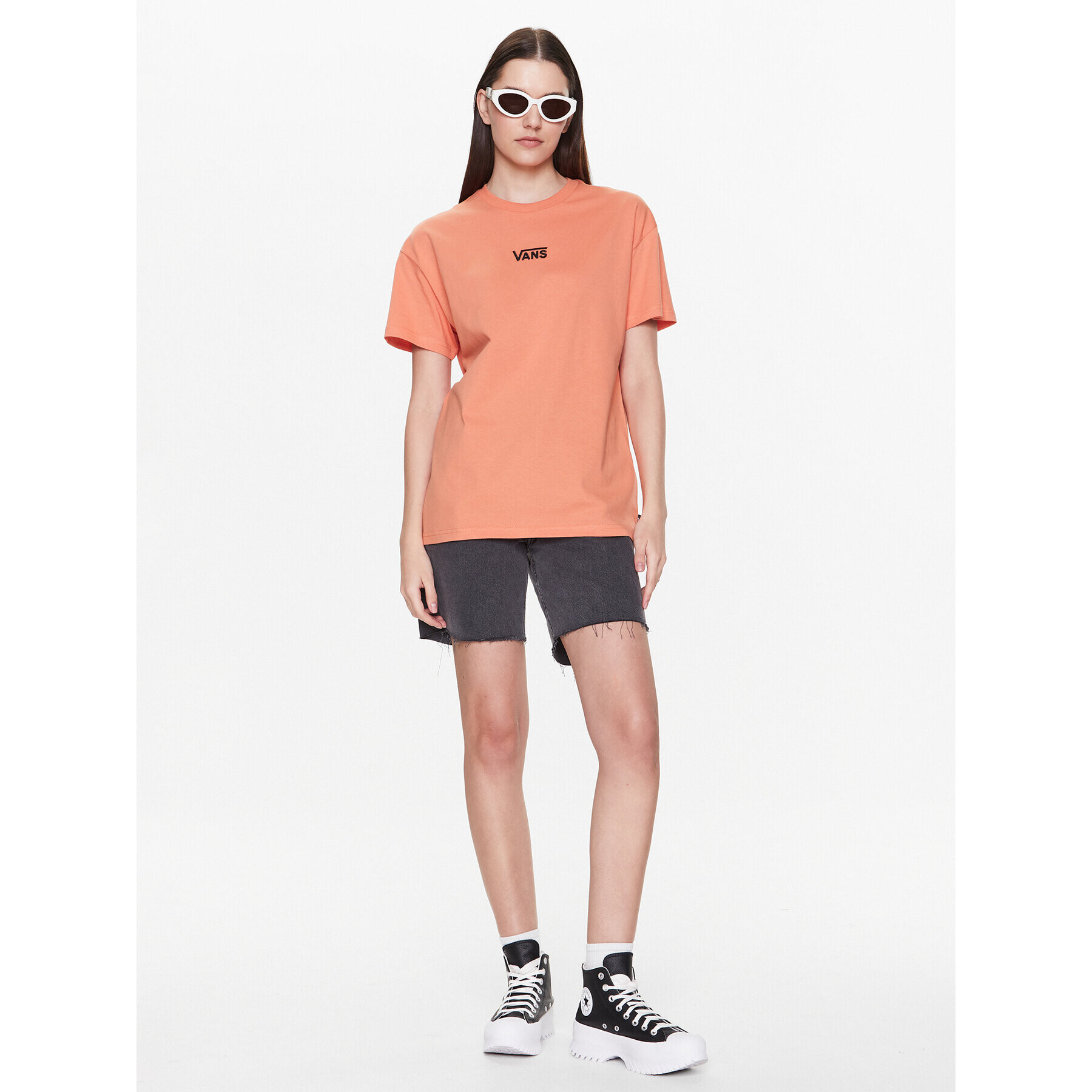 Vans Тишърт Flying VN0A7YUT Оранжев Oversize - Pepit.bg