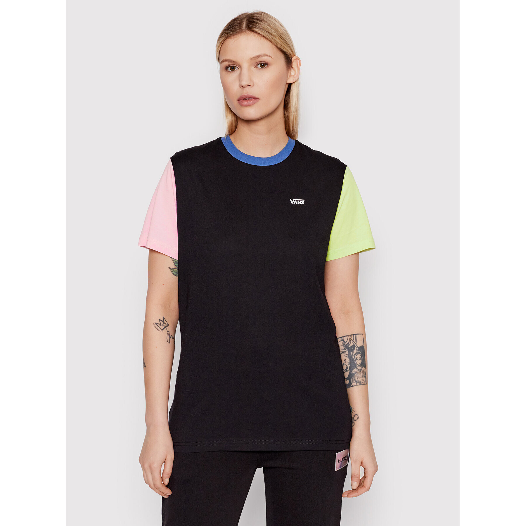 Vans Тишърт Left Chest Colorblock VN0A7RSQ Черен Regular Fit - Pepit.bg