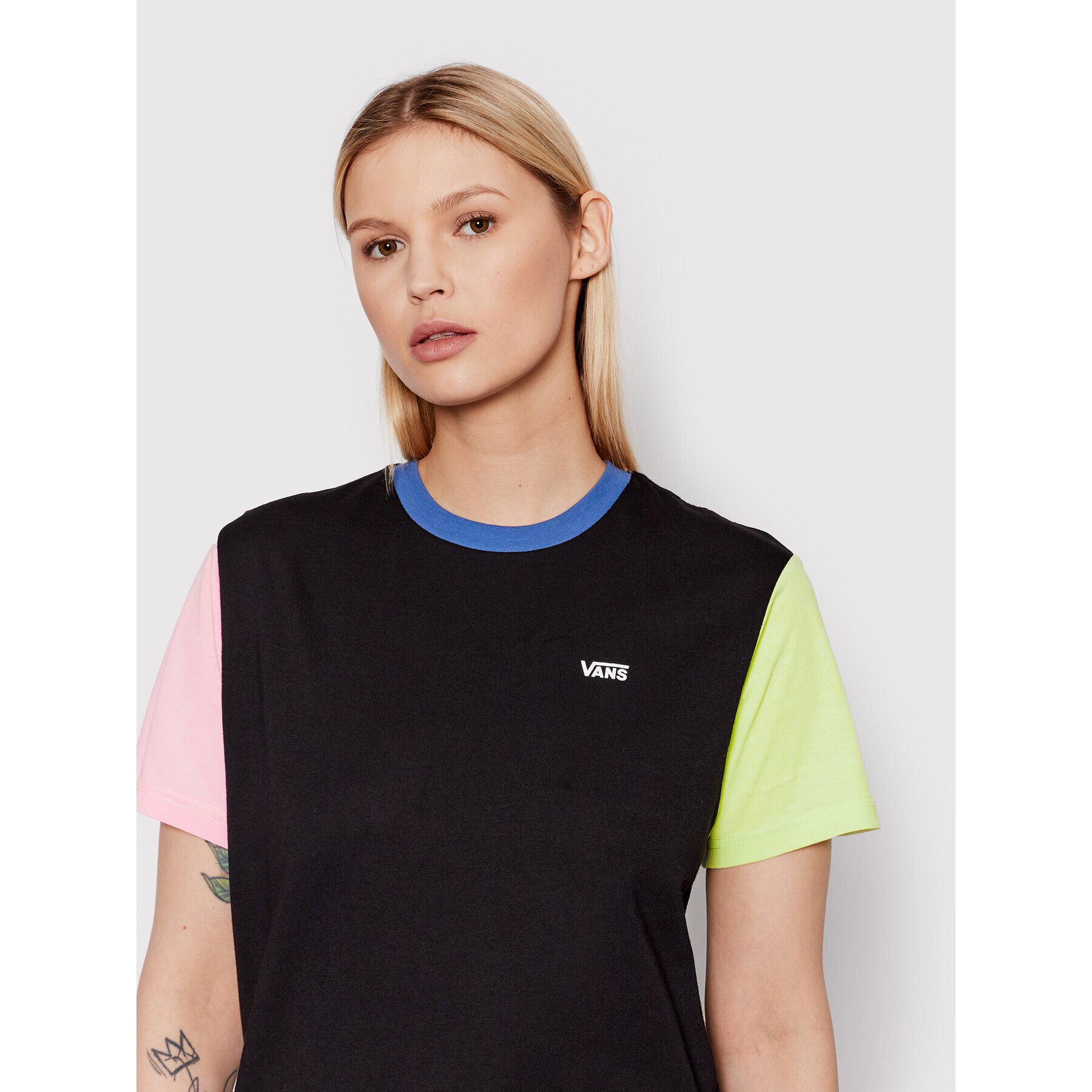 Vans Тишърт Left Chest Colorblock VN0A7RSQ Черен Regular Fit - Pepit.bg