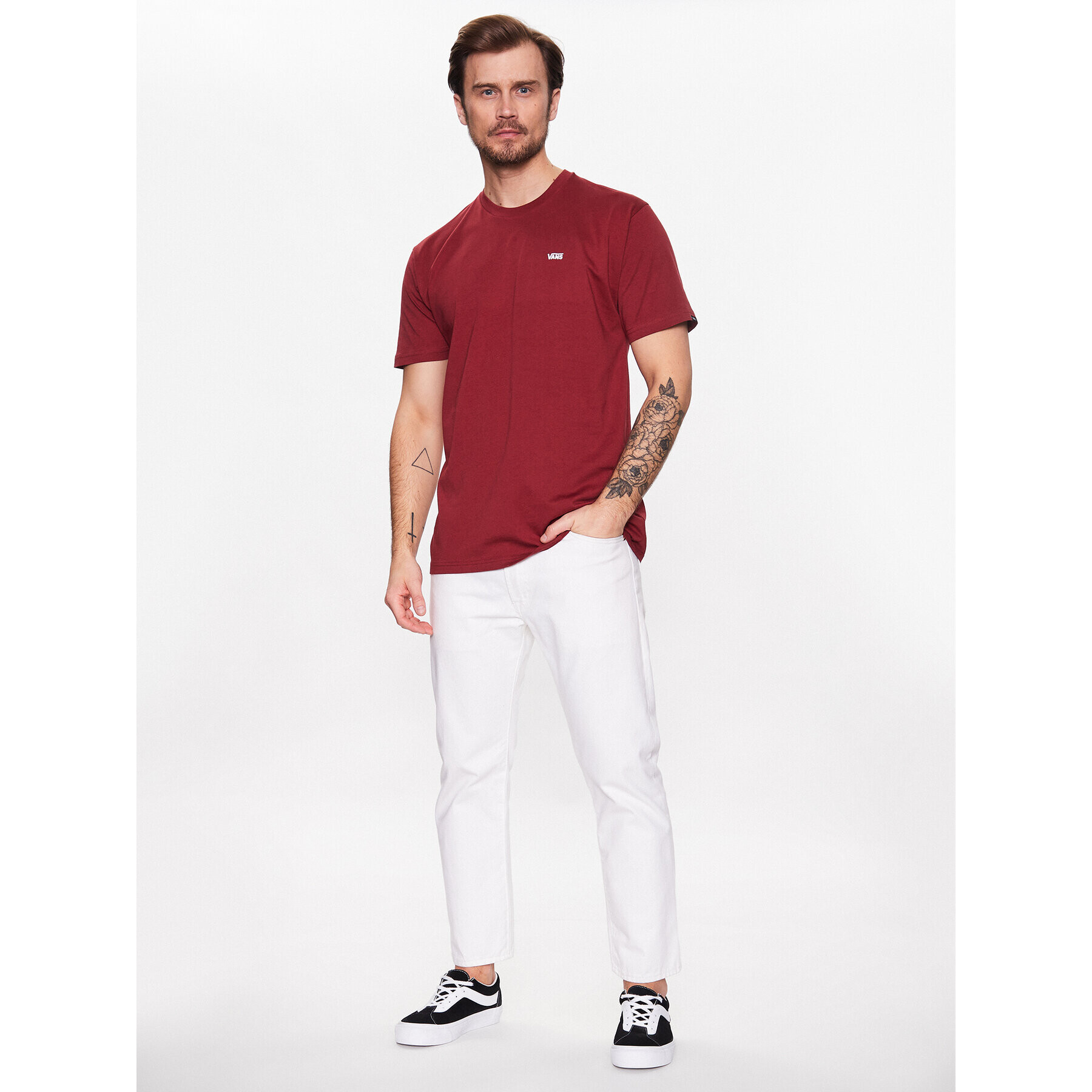 Vans Тишърт Left Chest Logo VN0A3CZE Червен Classic Fit - Pepit.bg