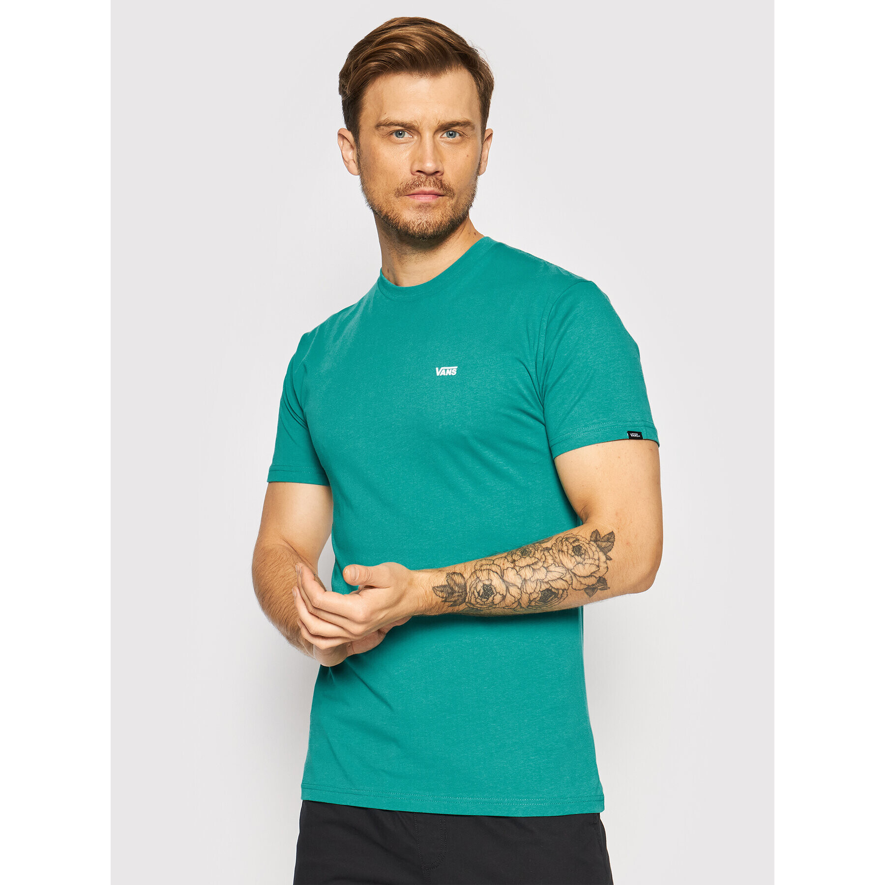 Vans Тишърт Left Chest Logo VN0A3CZE Зелен Classic Fit - Pepit.bg