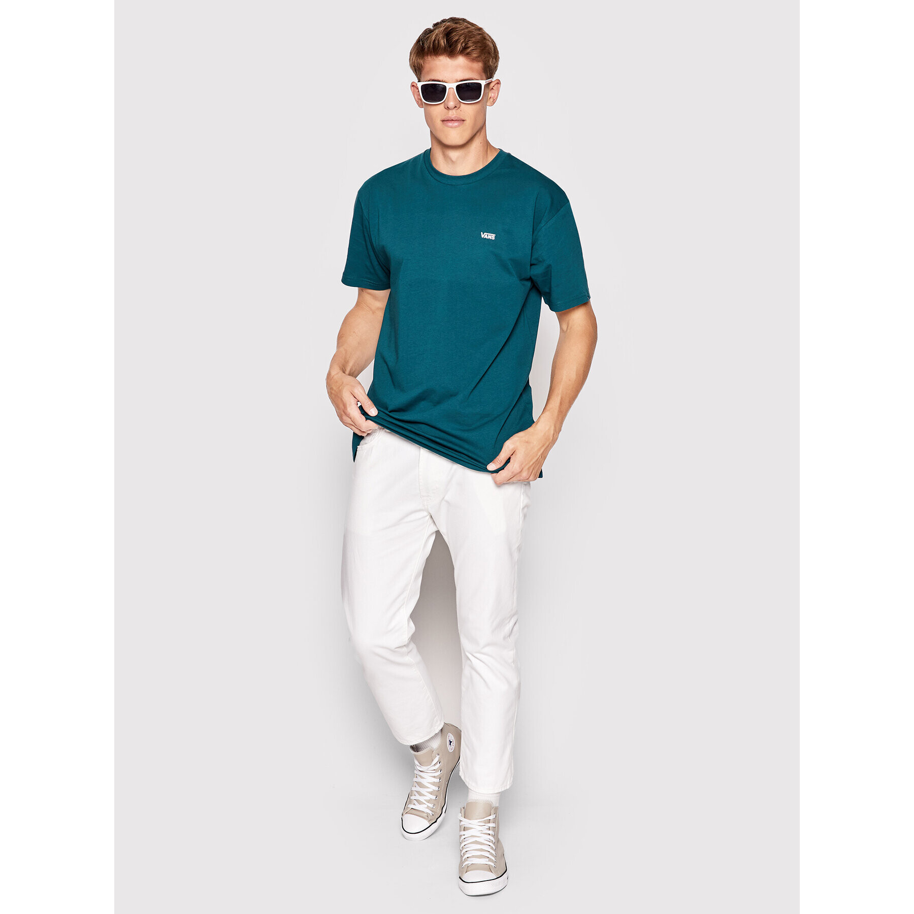 Vans Тишърт Left Chest Logo VN0A3CZE Зелен Classic Fit - Pepit.bg